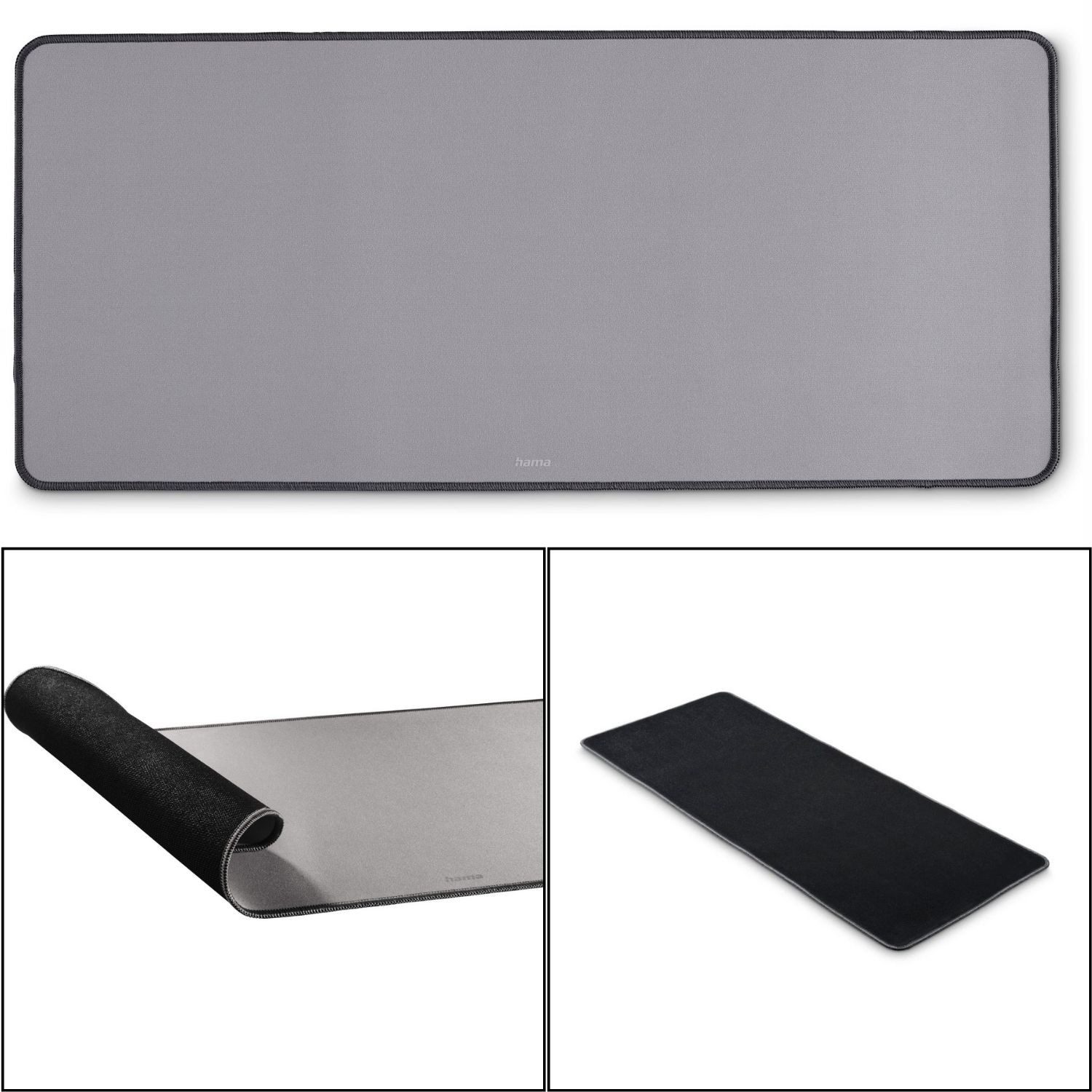 Hama Mauspad XL Business Deskpad Mauspad 70x30cm Grau, Tastatur Maus Mouse Pad Matte Unterlage Mousepad Rutschfest Office Mat
