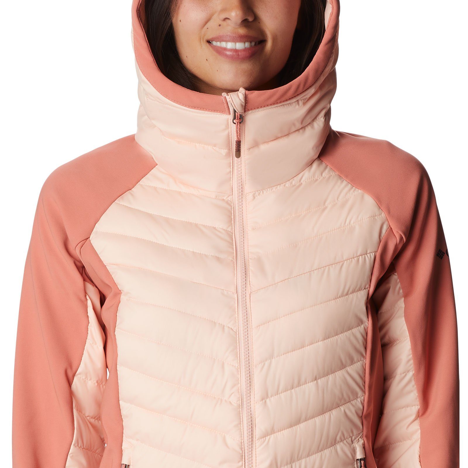 reflektierendem Steppjacke Lite™ Omni-Heat™ coral dark Jacket Hybrid thermisch Powder peach blossom 890 / Hooded mit Columbia