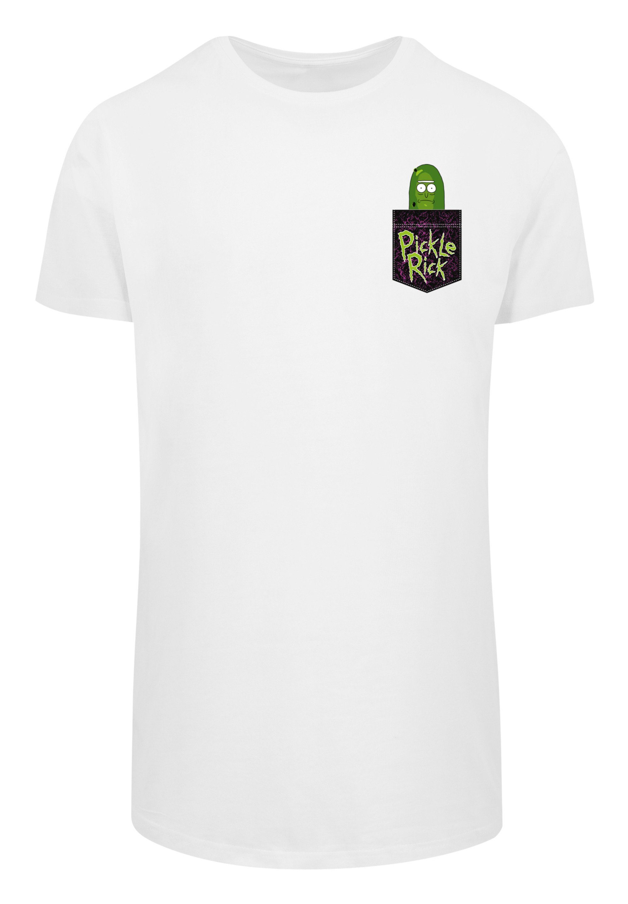 Rick T-Shirt weiß F4NT4STIC Rick Print and Morty Pickle