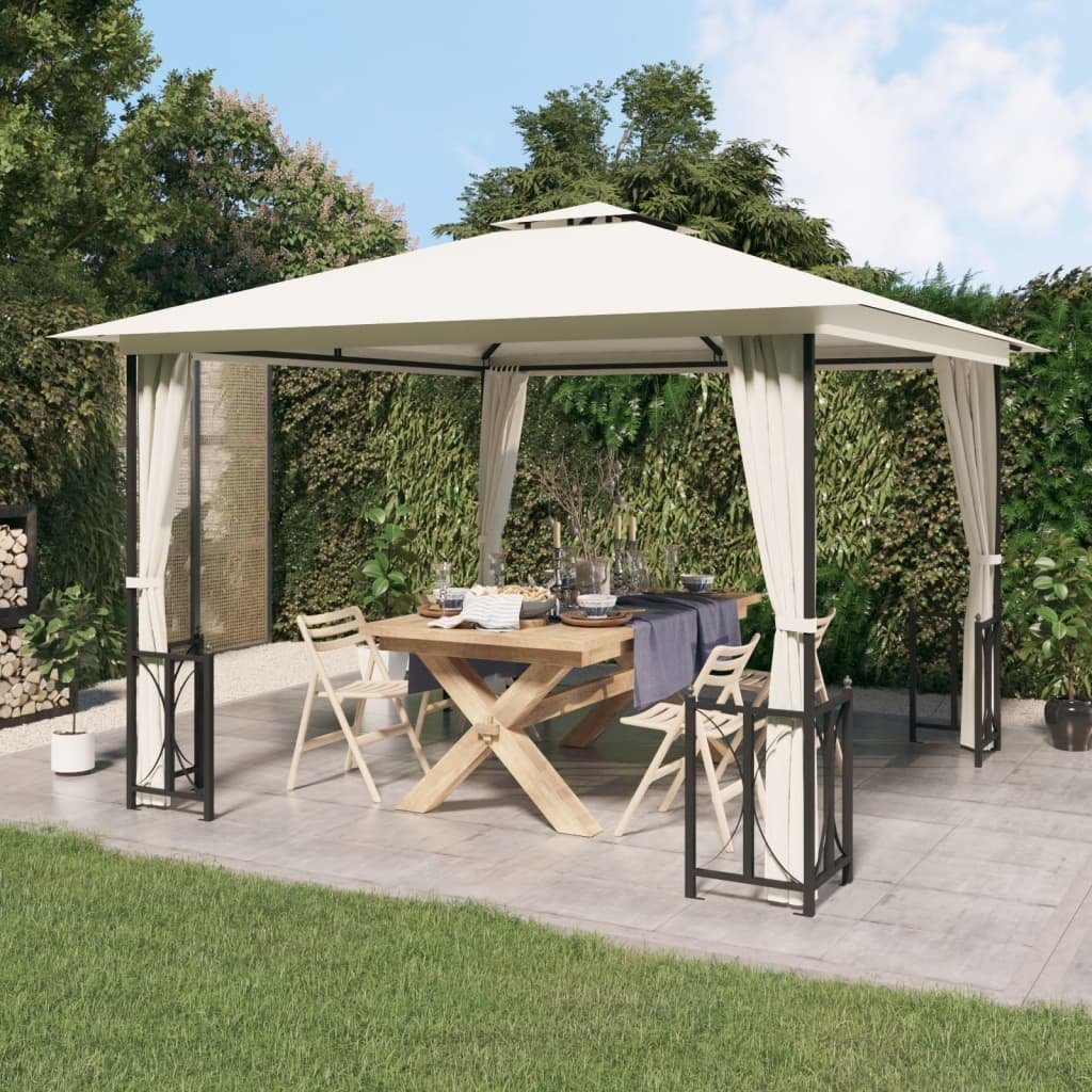 Thumbnail - DOTMALL Pavillon Gartenzelt mit Seitenwänden & Doppeldach,Metall Gestell,3x3 m