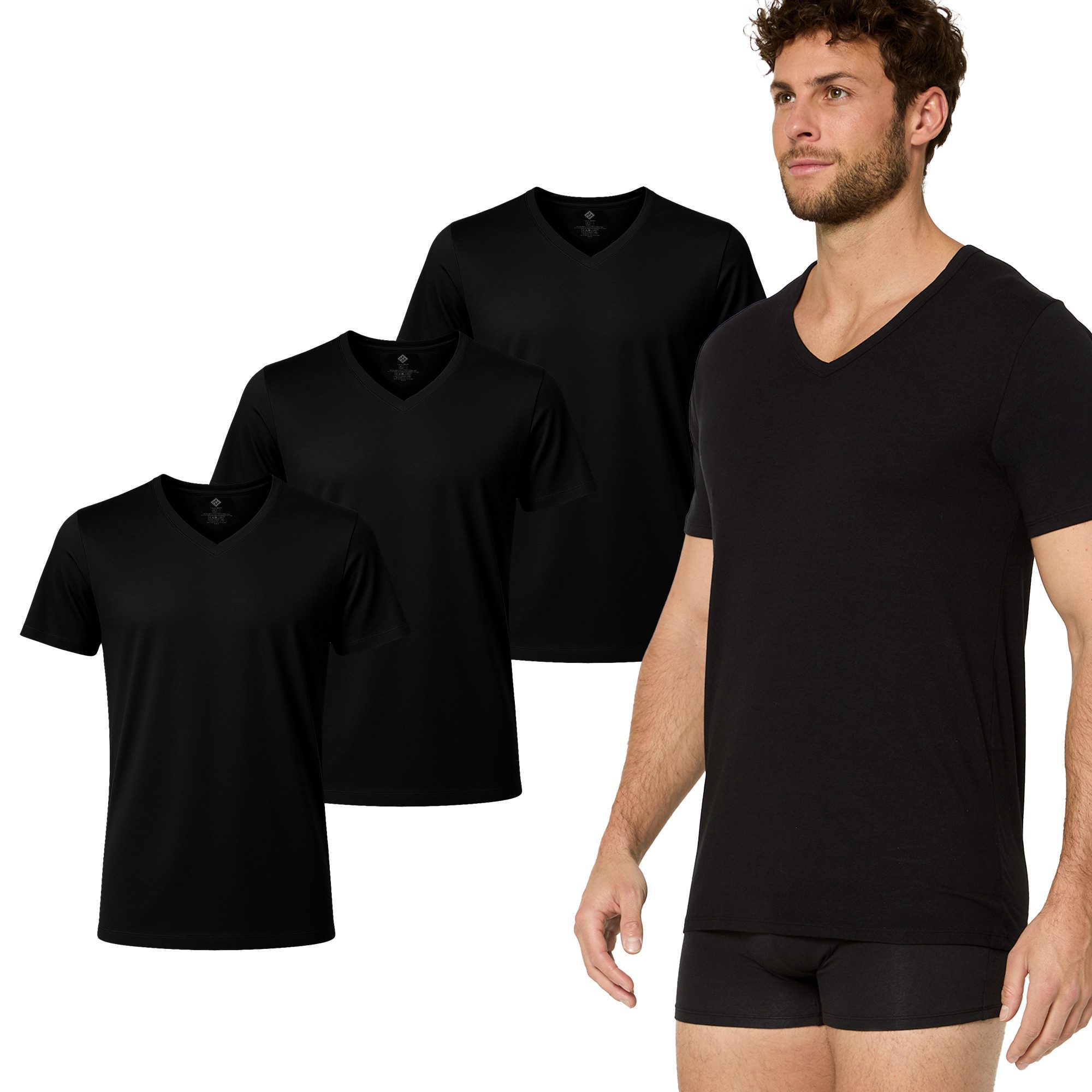 Nur Die T-Shirt Cotton Active Unterhemd (3-tlg) Männer Multipack Mehrpack günstig online kaufen