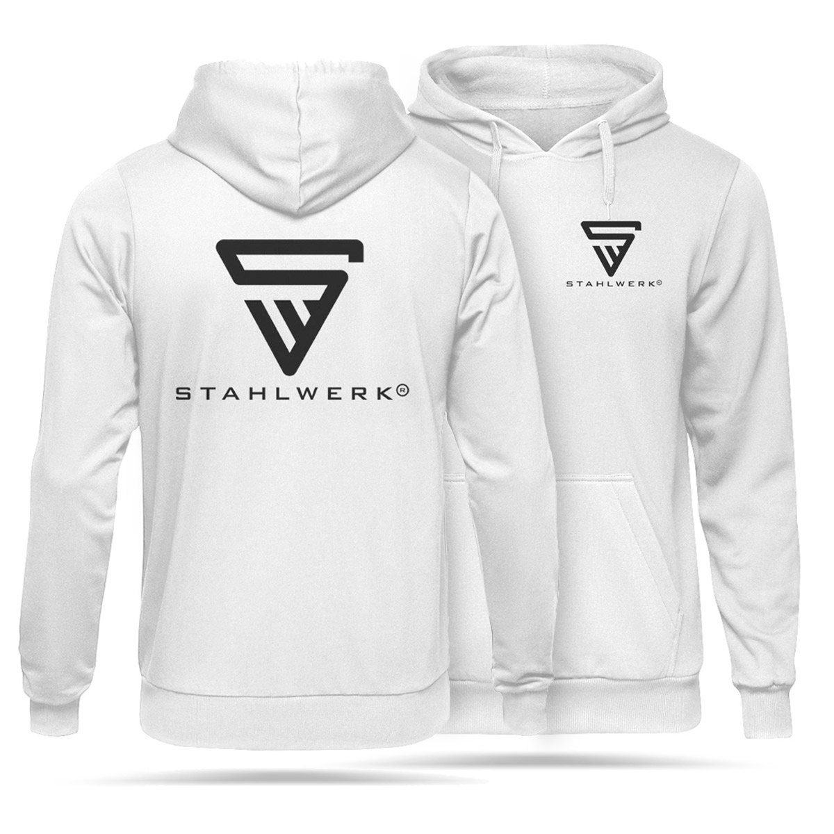STAHLWERK Hoodie Hoodie Kapuzenpulli Kapuzenpullover Weiß Размер 3XL (Packung, 1-tlg) in Unifarbe mit lizensiertem Print, mit Kapuze
