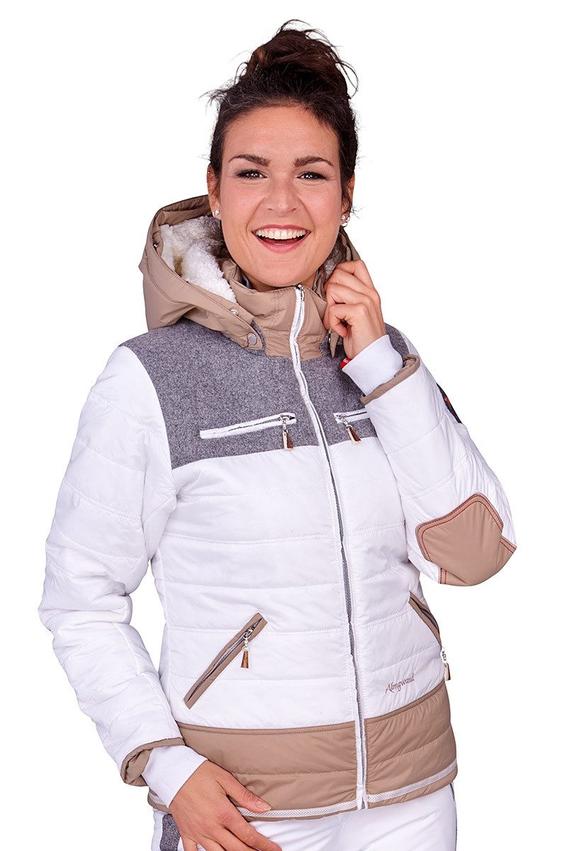 Outdoorjacke Skijacke Damen - KARSTEIN - offweiß/sepia