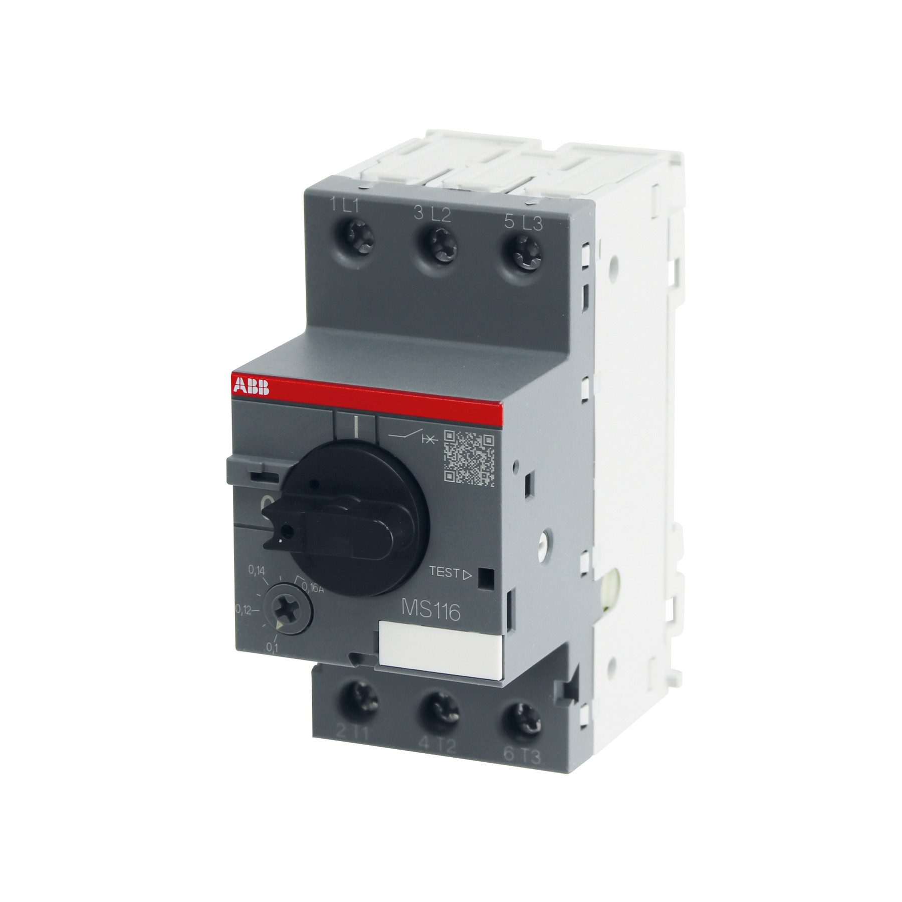 ABB Sicherheitsrelais ABB Motorschutzschalter MS116-0.16, Auslöseklasse 10 A, 0.1...0.16 A