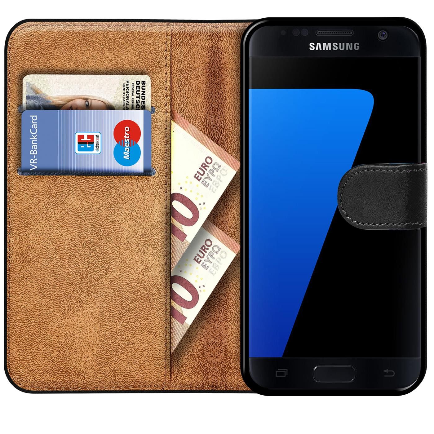 CoolGadget Handyhülle Book Case Handy Tasche für Samsung Galaxy S7 5,1 Zoll, Hülle Klapphülle Flip Cover für Samsung S7 Schutzhülle stoßfest