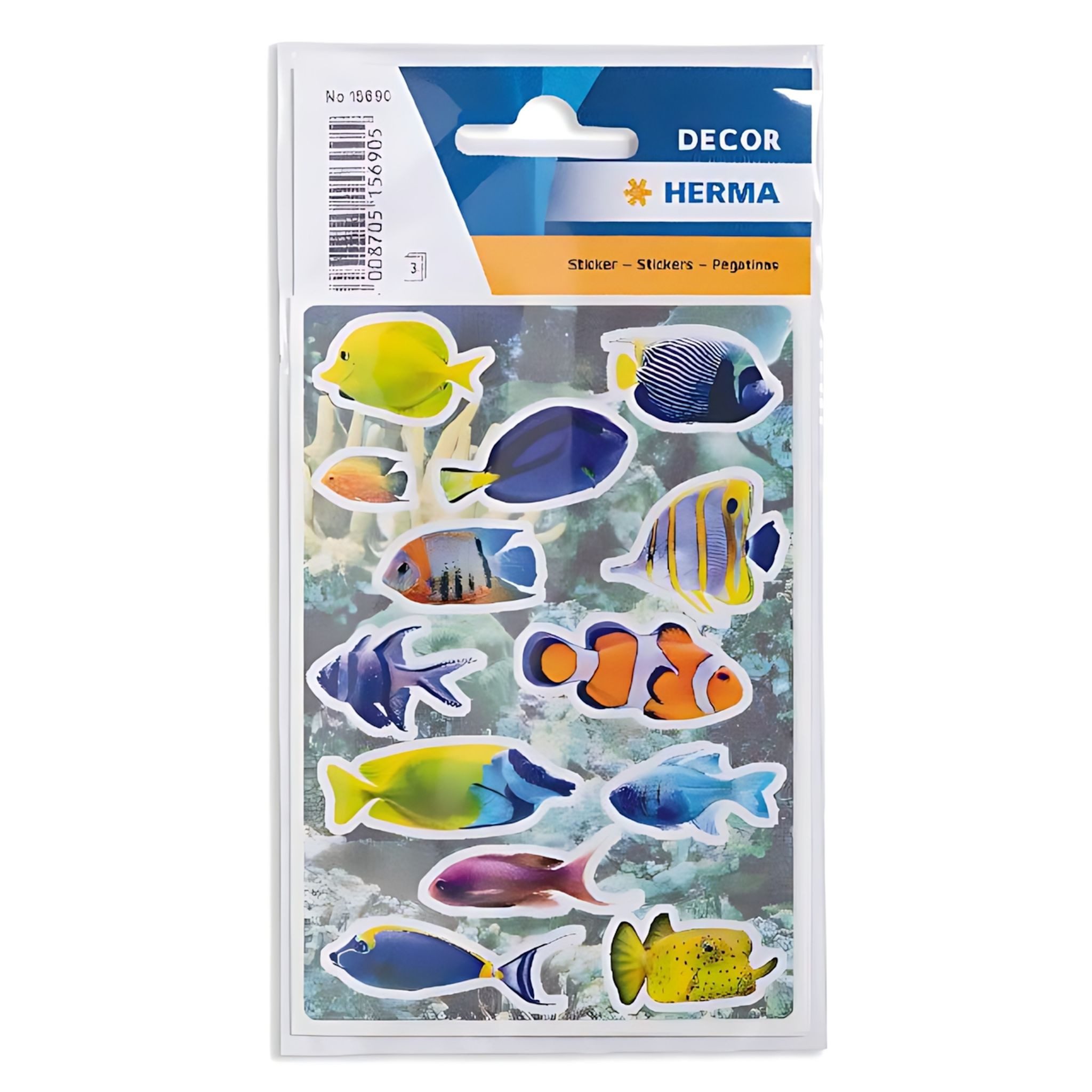 HERMA Sticker Herma Sticker DECOR Tiere Korallenfische 3 Bl