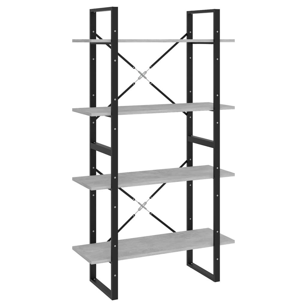 vidaXL Bücherregal Bücherregal 4 Fächer Betongrau 80x30x140 cm Holzwerkstoff, 1-tlg.