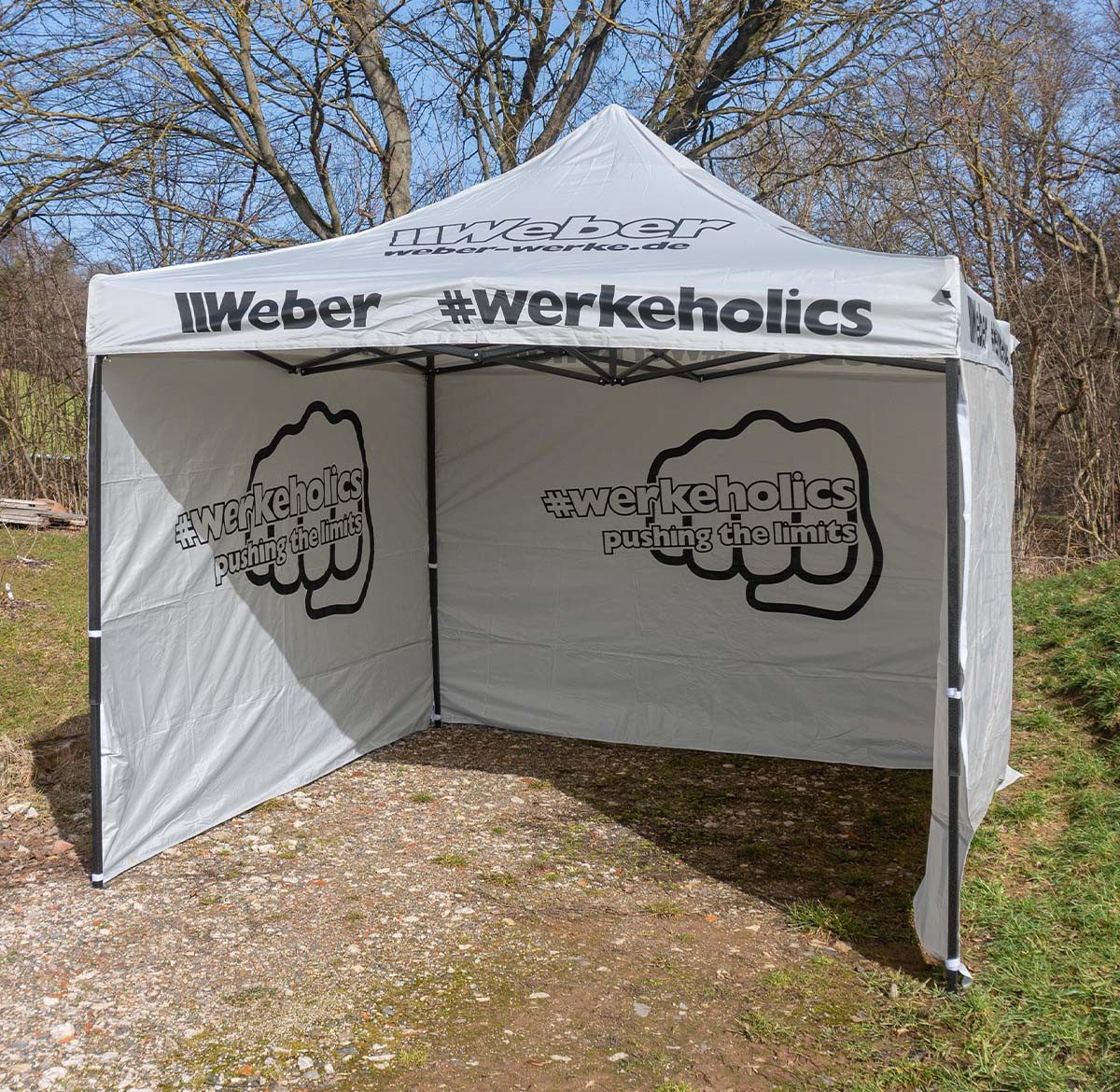 Weber GmbH Faltpavillon Weber #Werkeholics Easy-Up Zelt 3 x 3 m inkl. 3 Sei günstig online kaufen