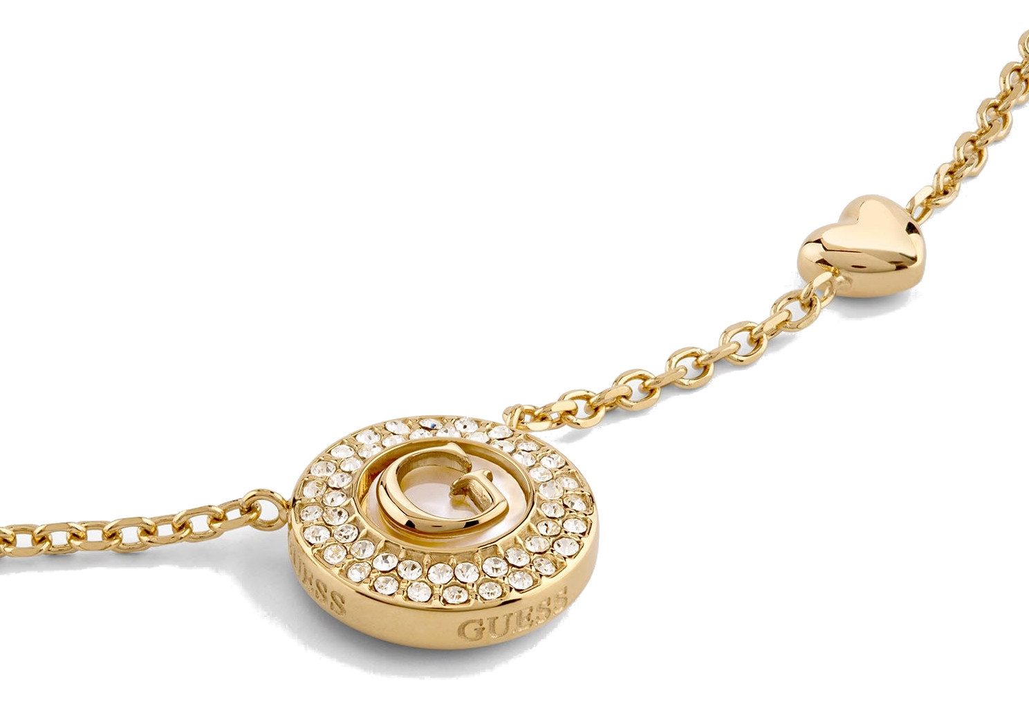 Guess Herzkette 16-18" Pearly G Coin Necklace