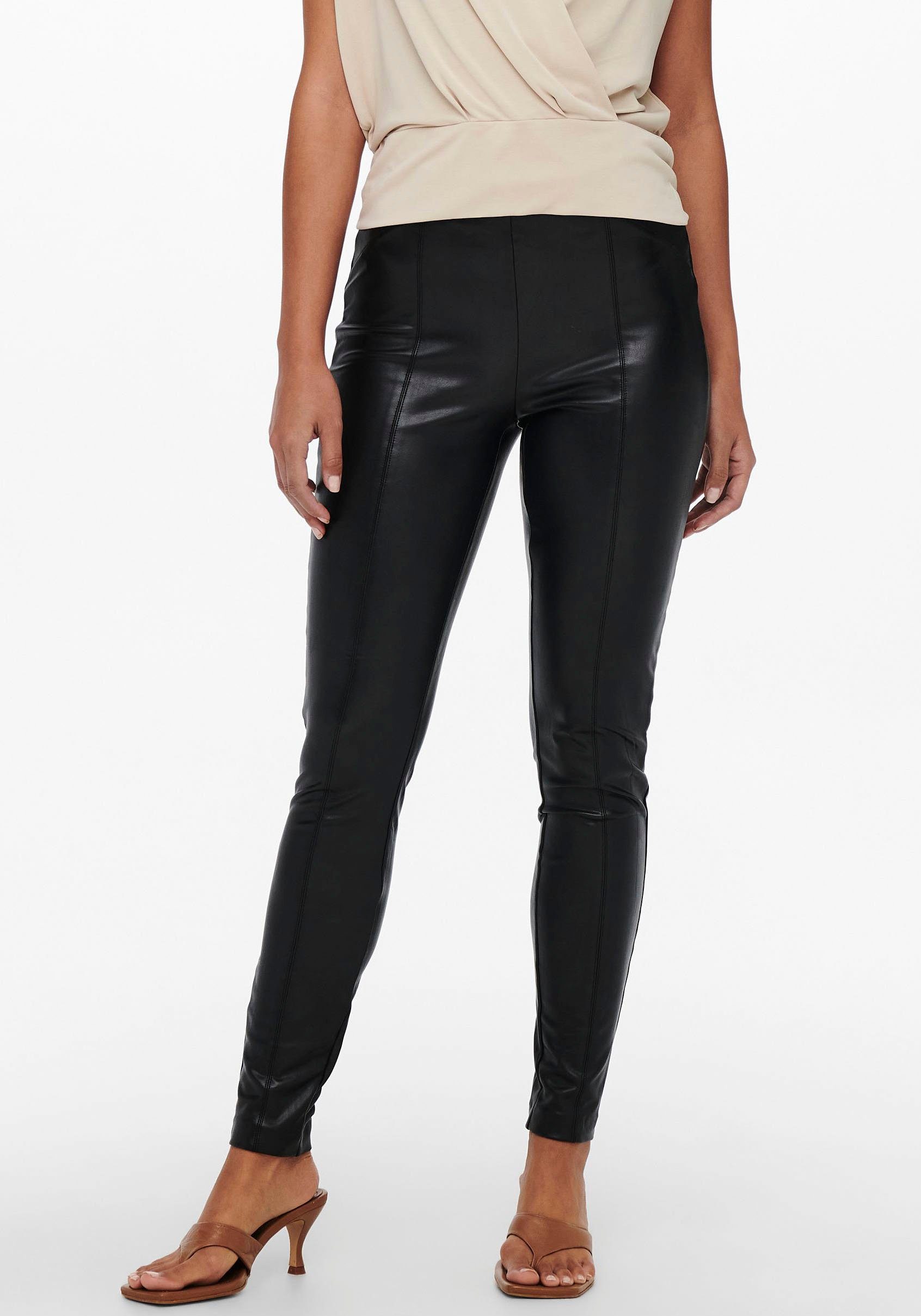 LEGGING FAUX Lederimitathose ONLY ONLJESSIE Black OTW NOOS LEATHER