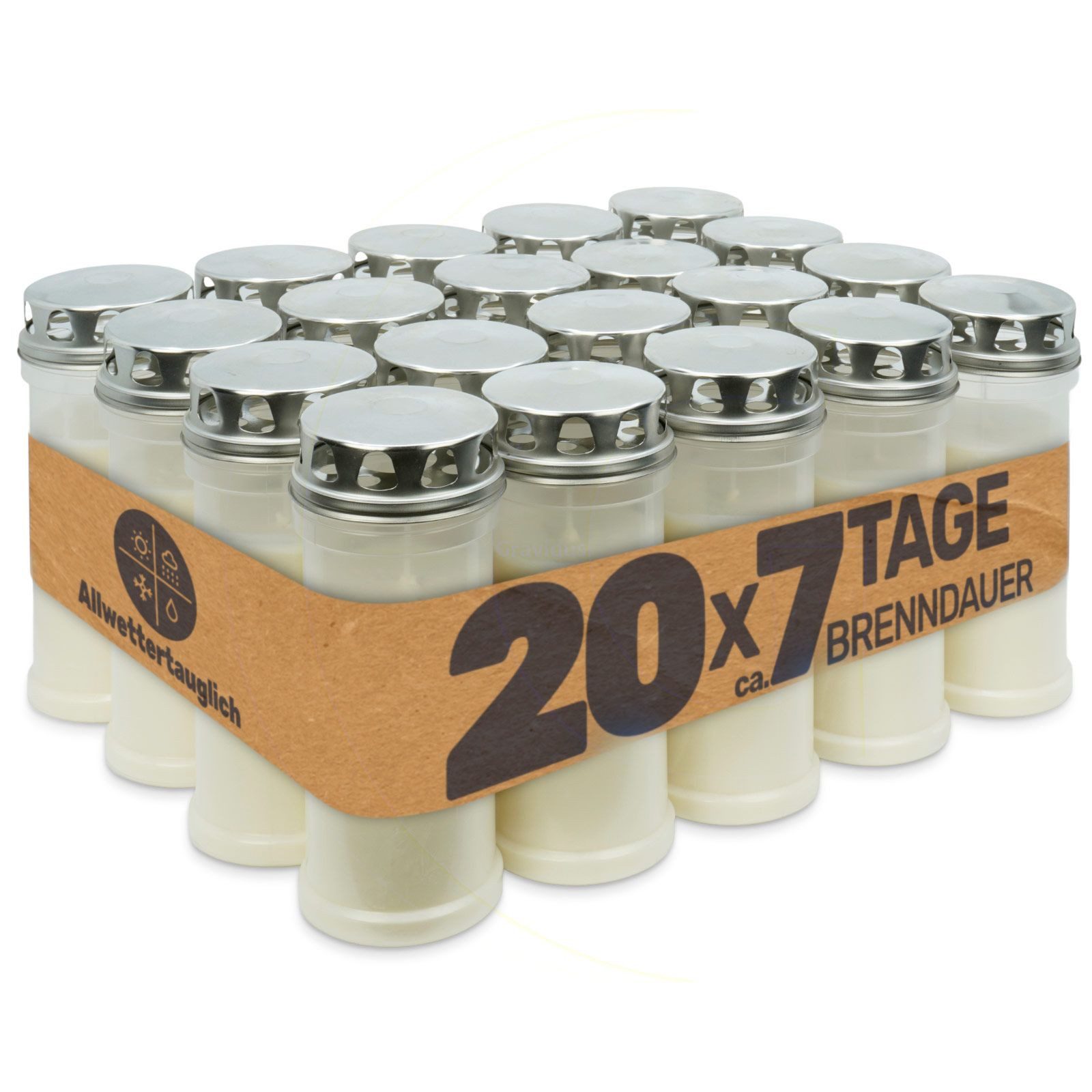 Gravidus Grabkerze Grabkerze weiß mit 7 Tagen Brenndauer Made in Germany (2 günstig online kaufen