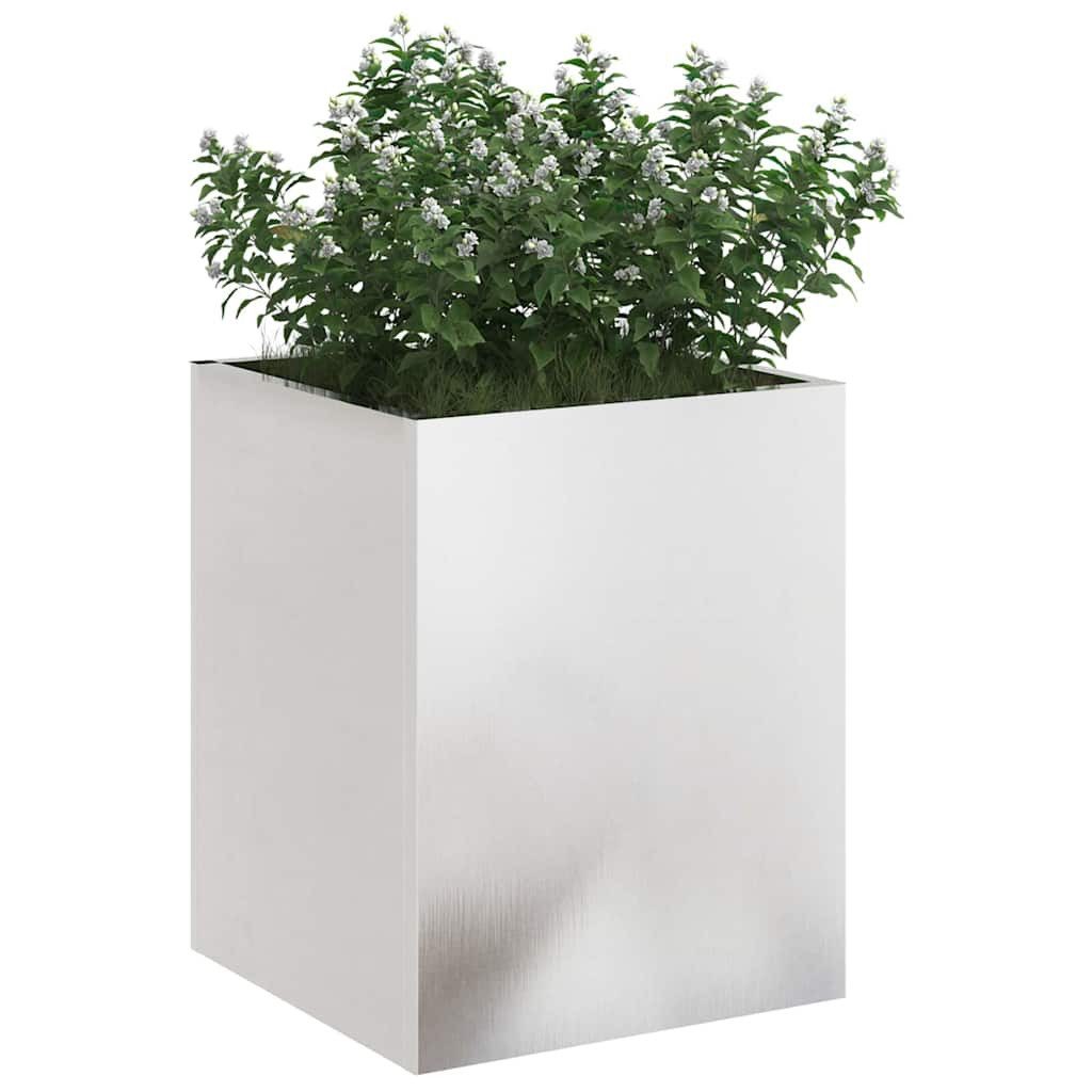 vidaXL Blumentopf Gartenblumentopf Silber Edelstahl (1 günstig online kaufen