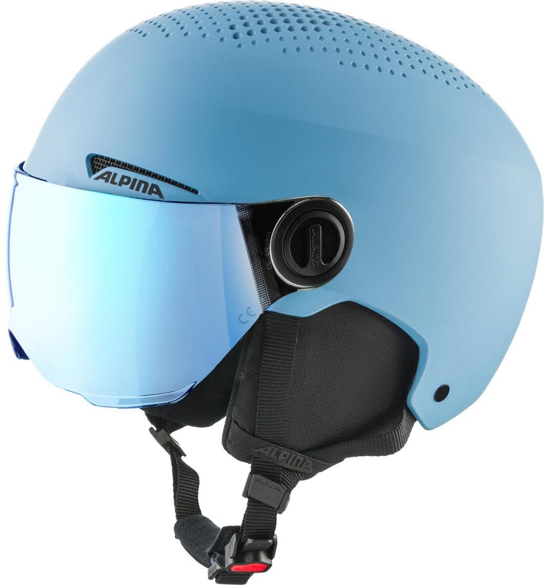 Skihelm Alpina Zupo Visor Q-Lite Kinder Skihelm Snowboardhelm smoke blue matt