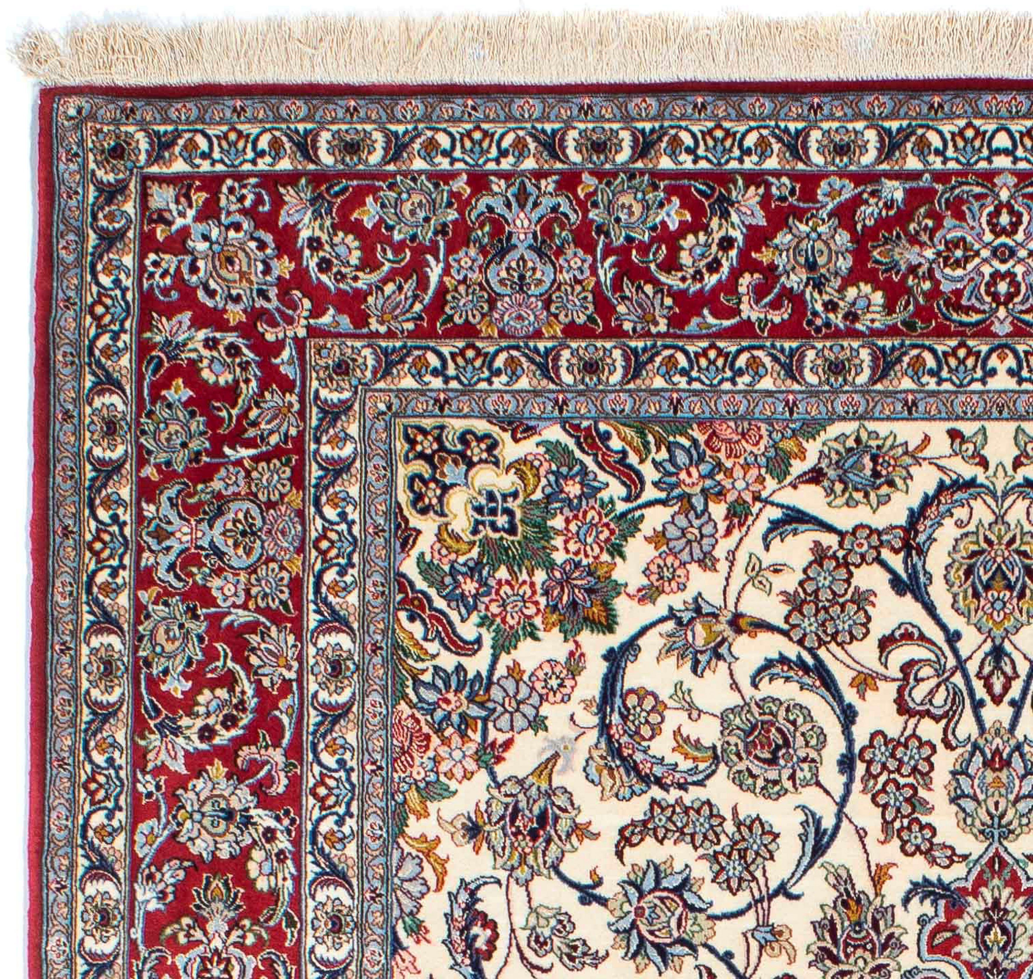 Orientteppich Perser - Isfahan - beige, Einzelstück mit 238 x - 6 mm, Handgeknüpft, Zertifikat Premium Höhe: - cm 161 Wohnzimmer, rechteckig, morgenland
