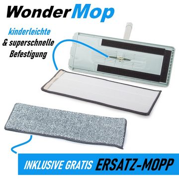 MAVURA Wischmopp WonderMop Profi Bodenwischer Set - Wischmop mit Eimer, Mikrofaser-Mopp, und 2-Kammer Auswringfunktion, - Effektive Reinigung von Böden und Oberflächen