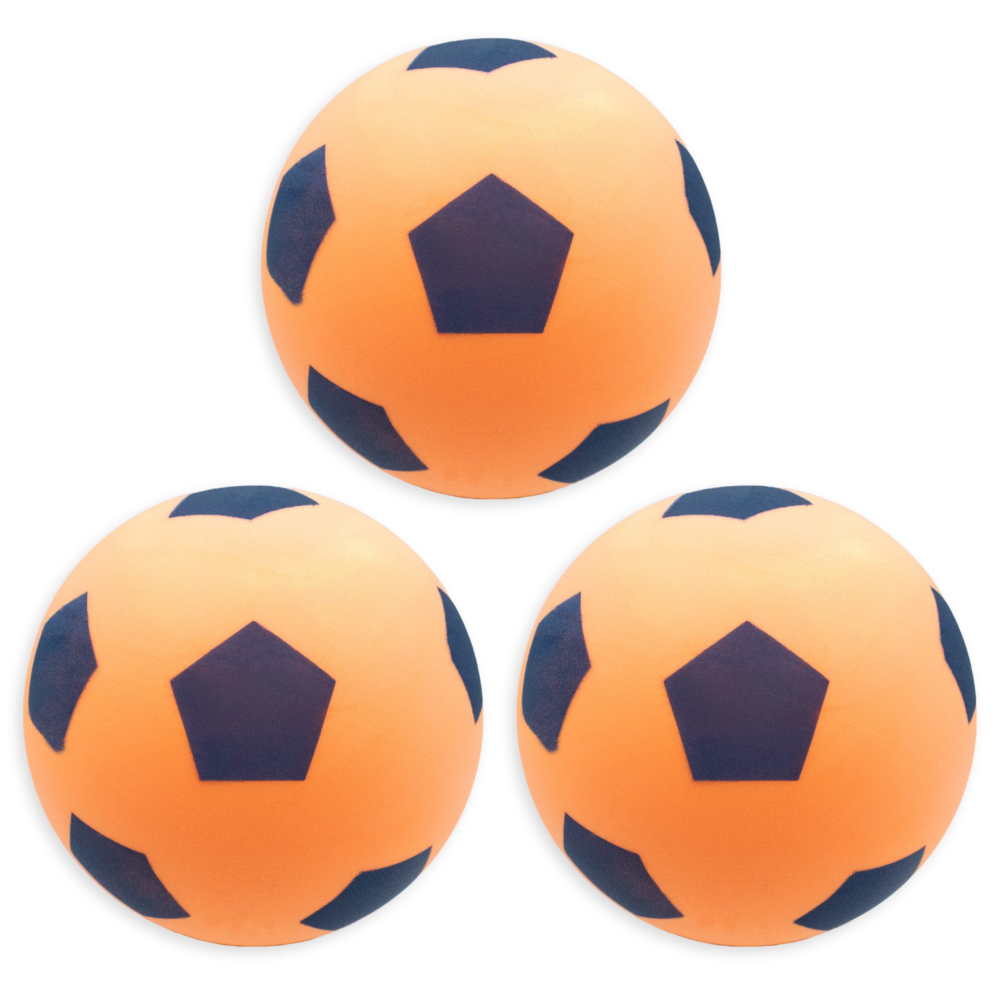 Softball 3x Kyto Softball neon orange 20cm - Schaumstoff Ball - Fußball Indoor