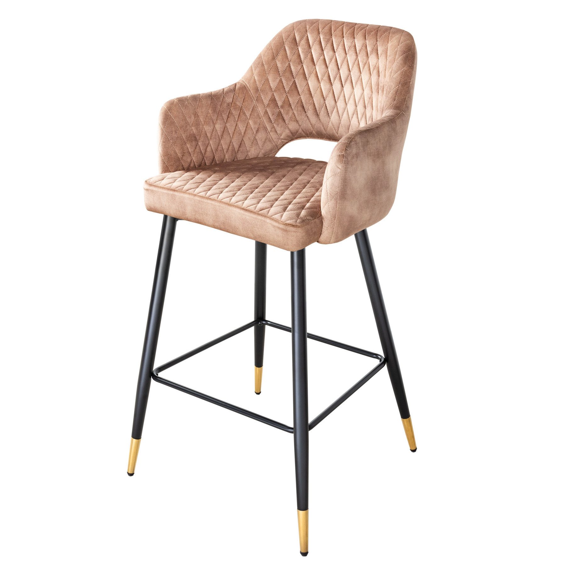 Barhocker PARIS greige / schwarz-gold