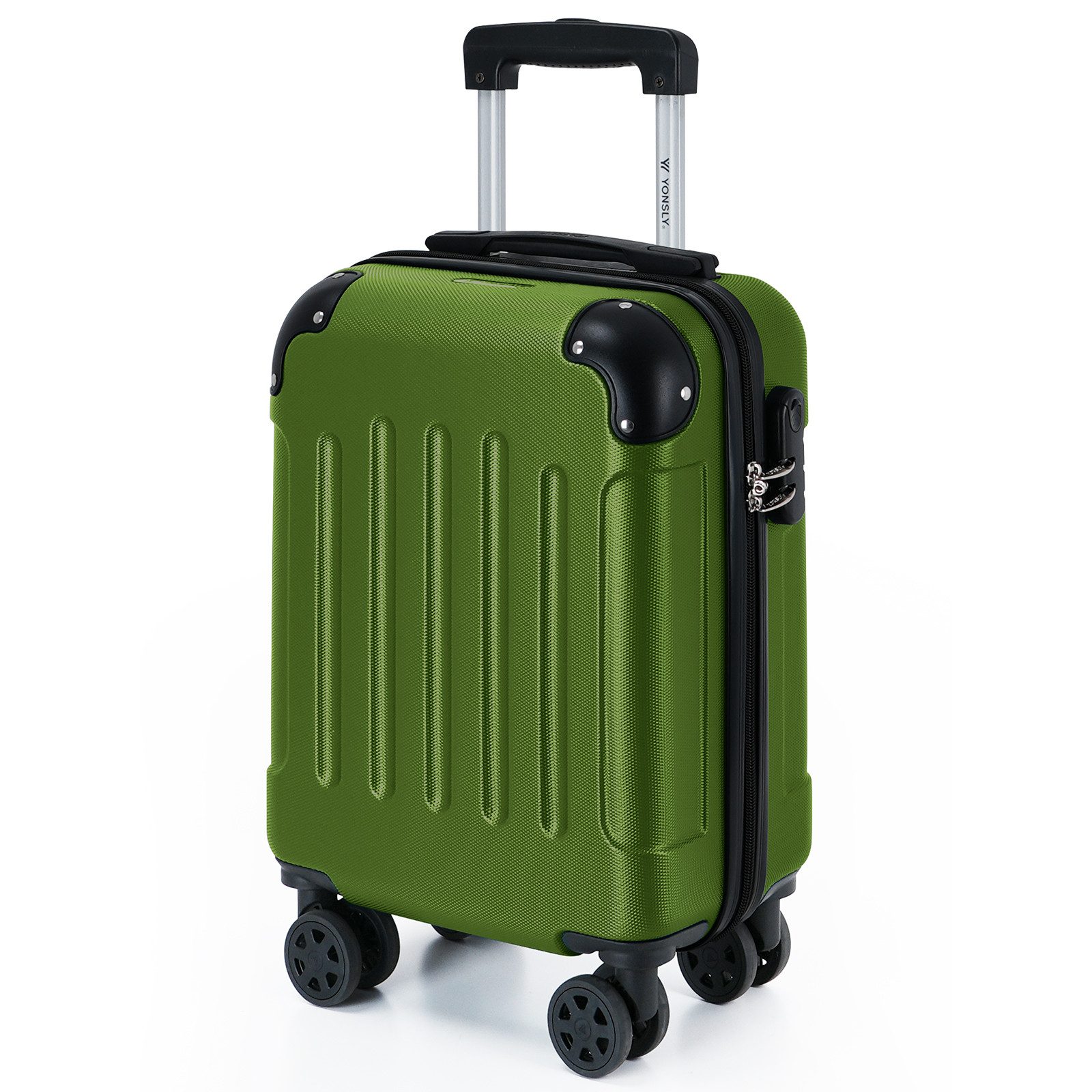 YONSLY Hartschalen-Trolley Hartschalen-Reisekoffer Trolley Rollkoffer in S/M/L/XL Größen, 4 Rollen, mit 360°-Lenkrollen, Zahlenschloss und mehrstufigem Teleskopgriff