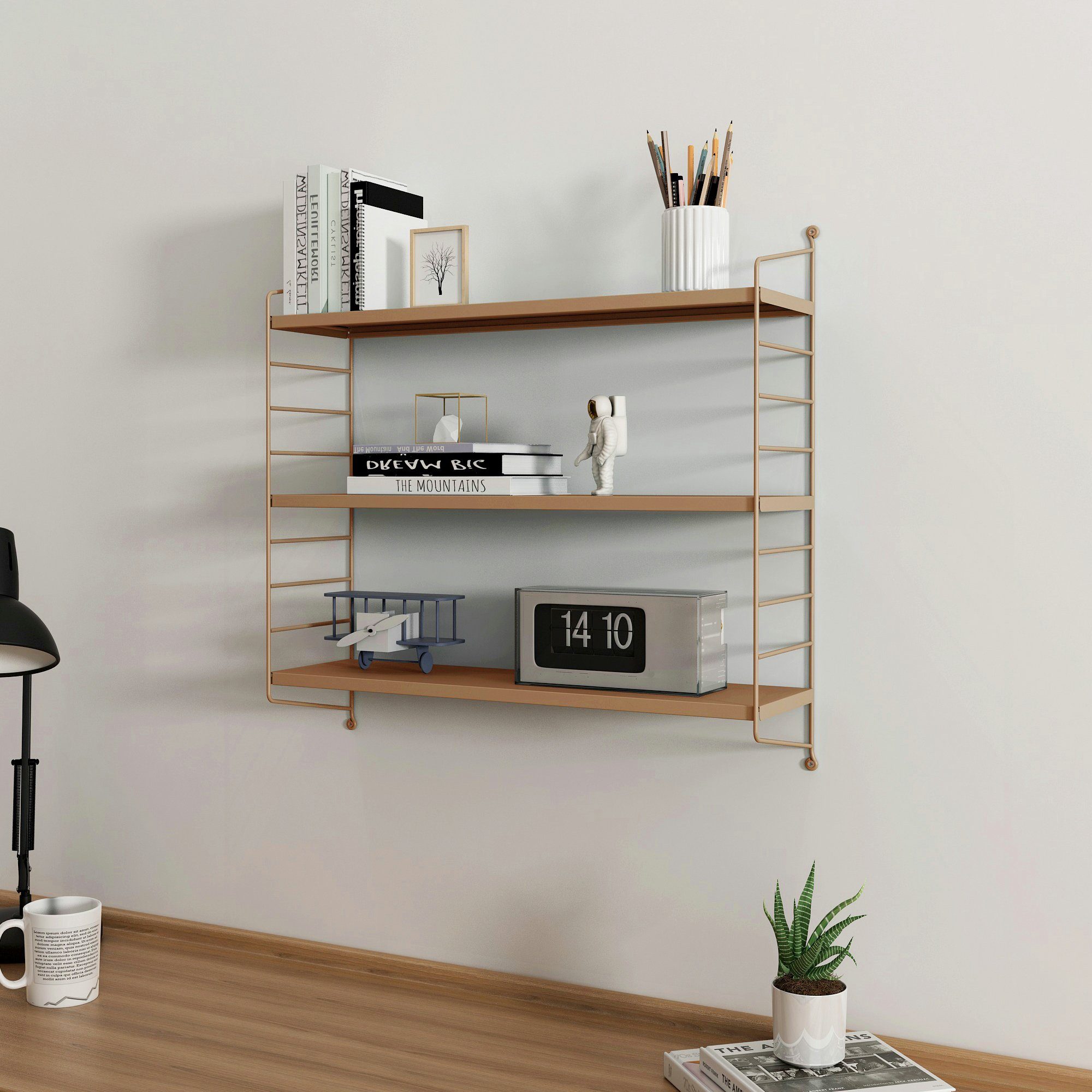 en.casa Wandregal, 2-tlg., »Strängnäs« Hellbraun günstig online kaufen