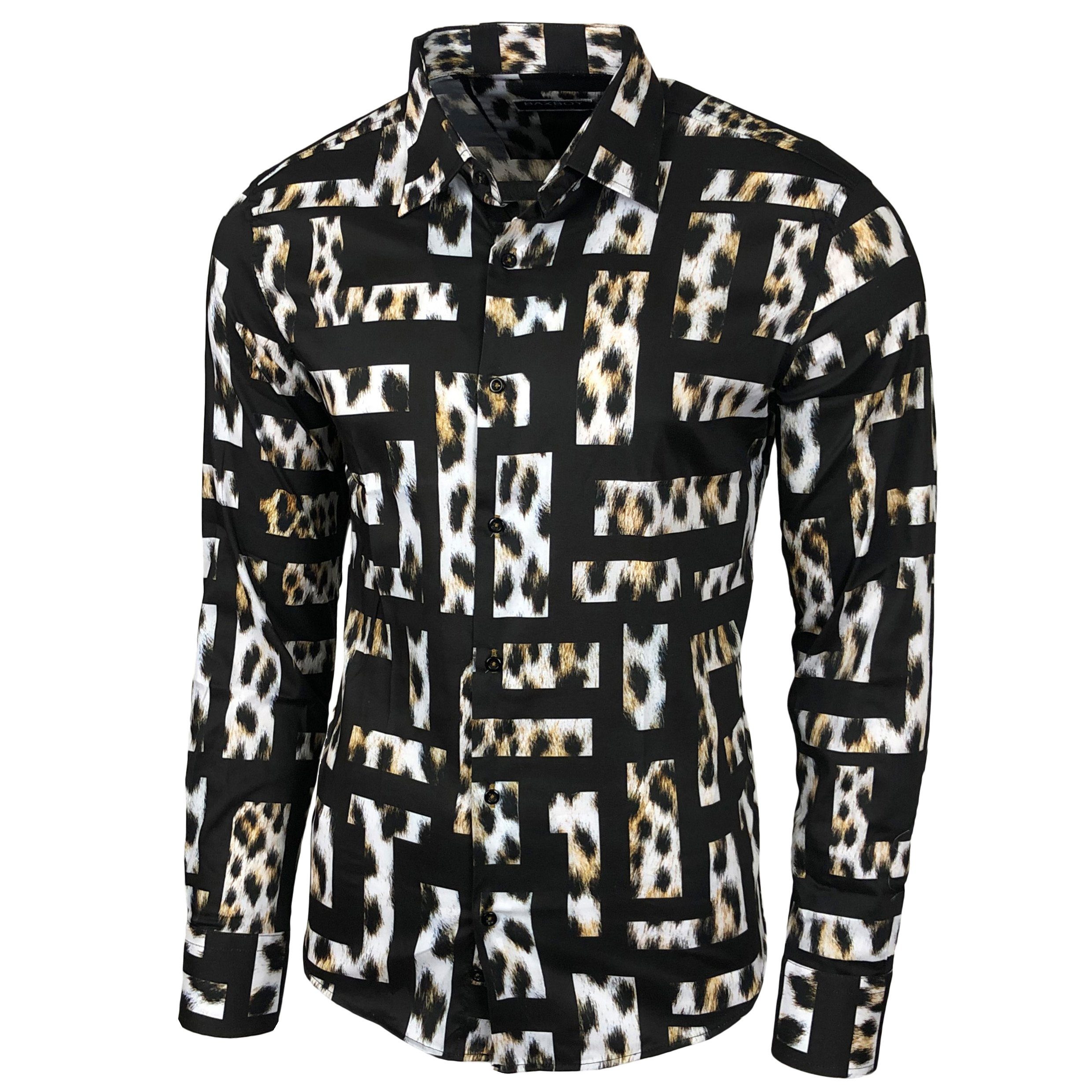 Baxboy Langarmhemd Baxboy Herren Hemd Freizeitshemd Langarm Blumen Casual S günstig online kaufen