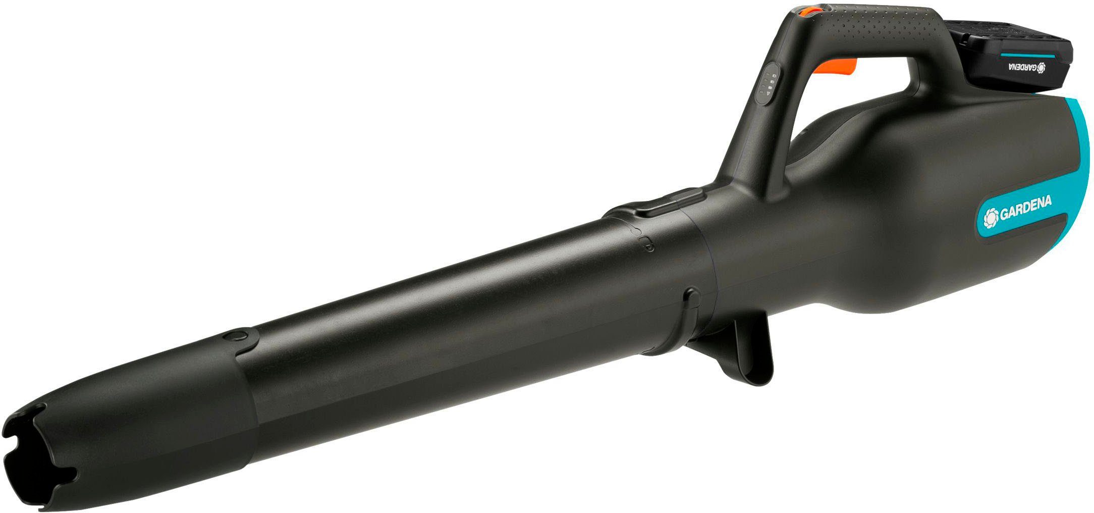 GARDENA Akku-Laubbläser PowerJet 18V P4A Ready-To-Use, 14890-20, (Set, inkl. Akku und Ladegerät), 100 km/h Luftgeschwindigkeit