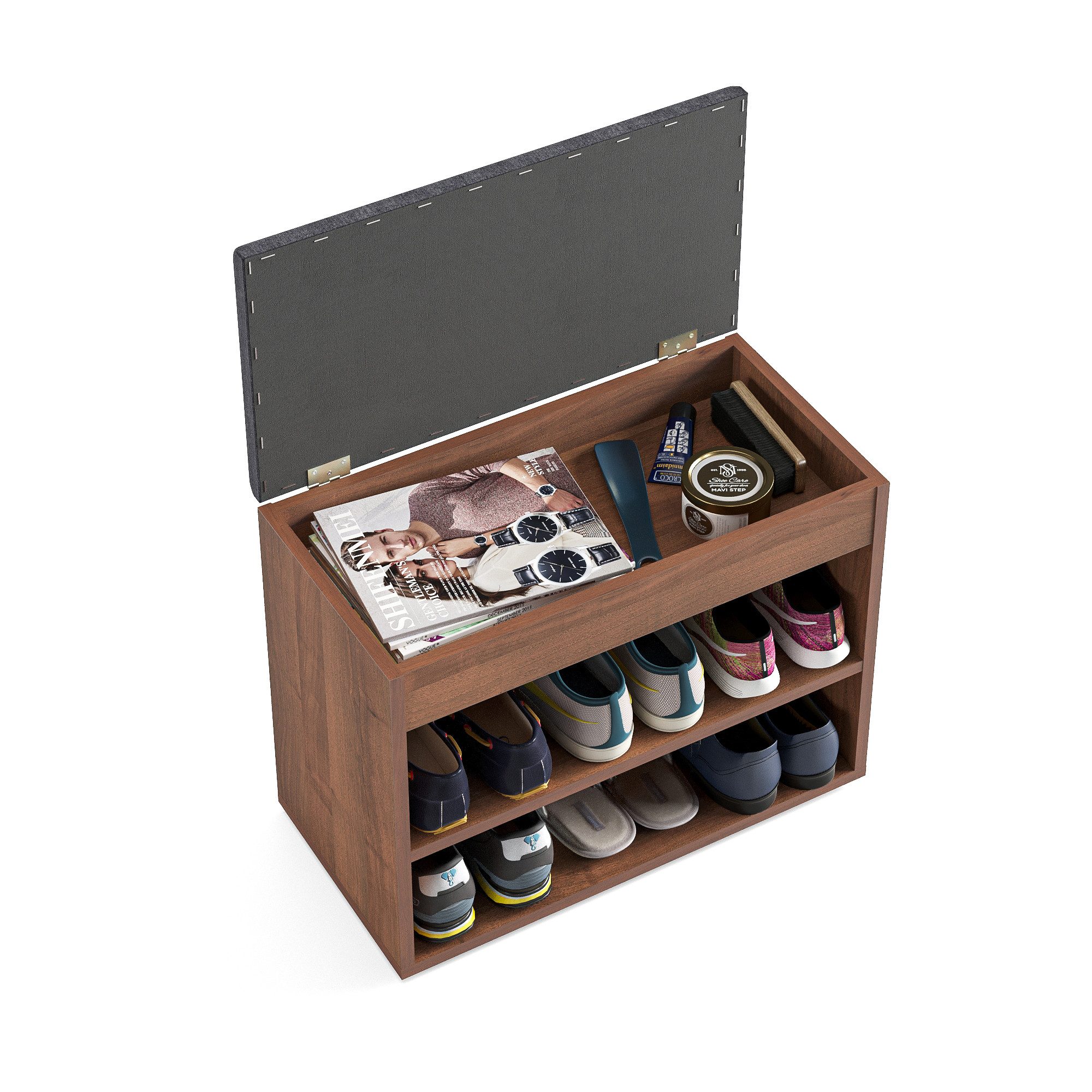 KOMTO Schuhschrank Schuhbank mit Sitzfläche Schuhregal günstig online kaufen