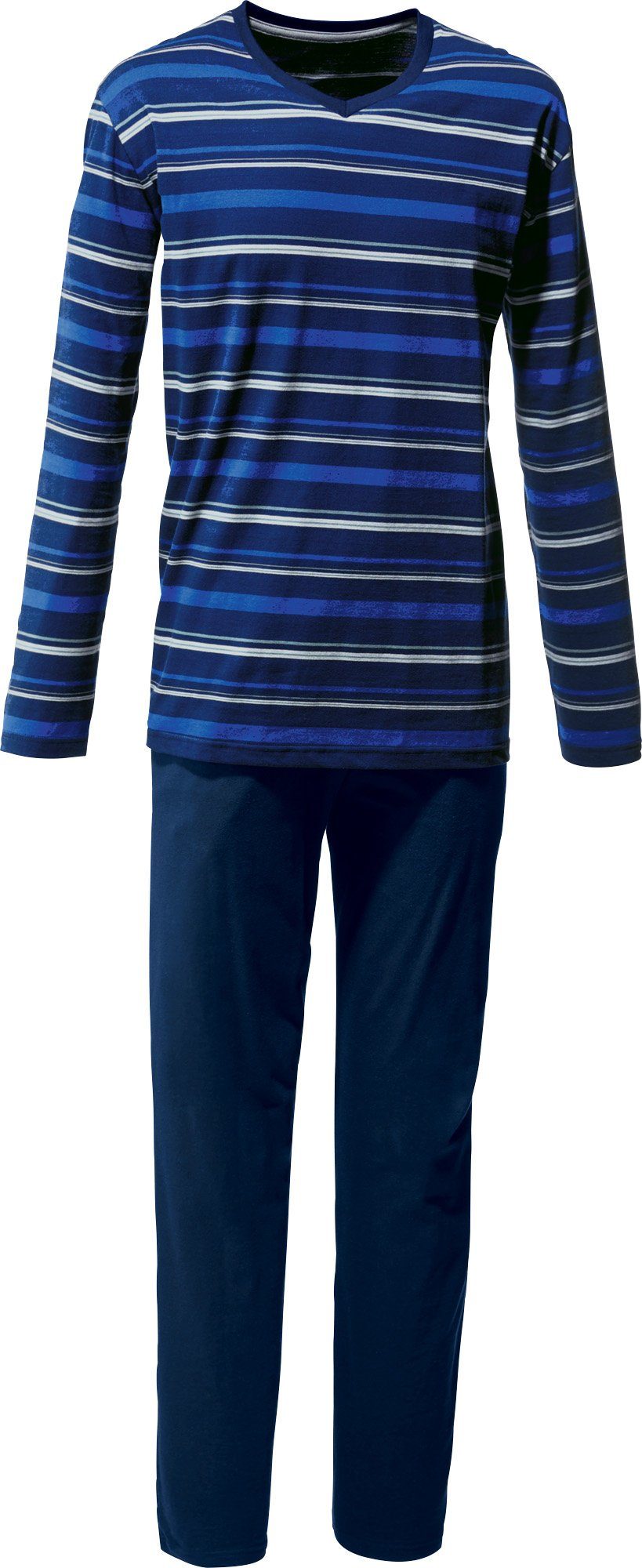 Erwin Müller Pyjama Herren-Schlafanzug Single-Jersey Streifen