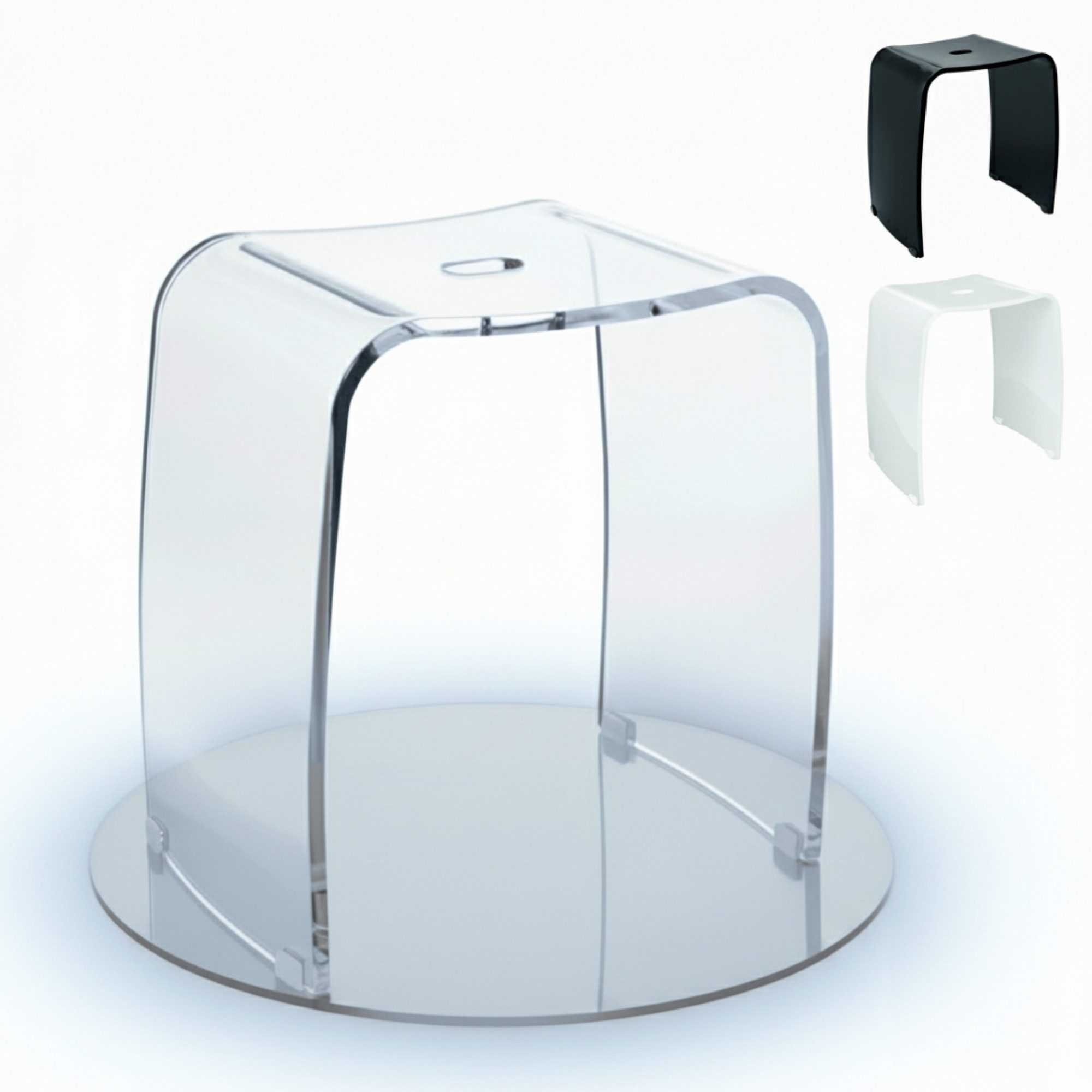 Libaro Dusch- und Badhocker für die Dusche MERAN Duschhocker modern hoch wasserfest aus Acryl, belastbar bis 180 kg, sehr stabil, für die Dusche geeignet, rutsch- und standfest