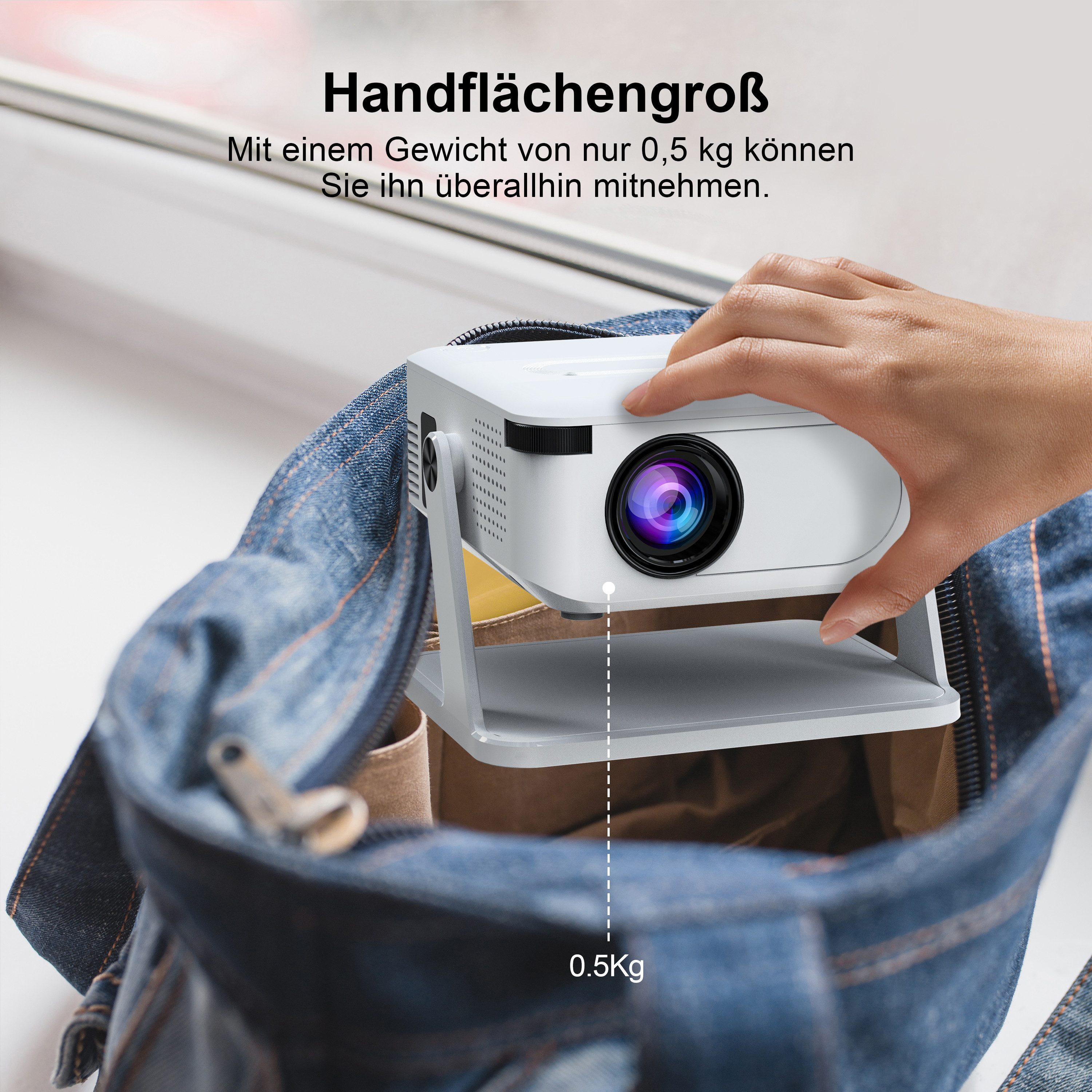 Vornix LCD-Beamer LCD-Beamer (10000:1, 1280x720P px, Full HD Beamer mit WiFi 6,Android 11.0, automatische Trapezkorrektur)