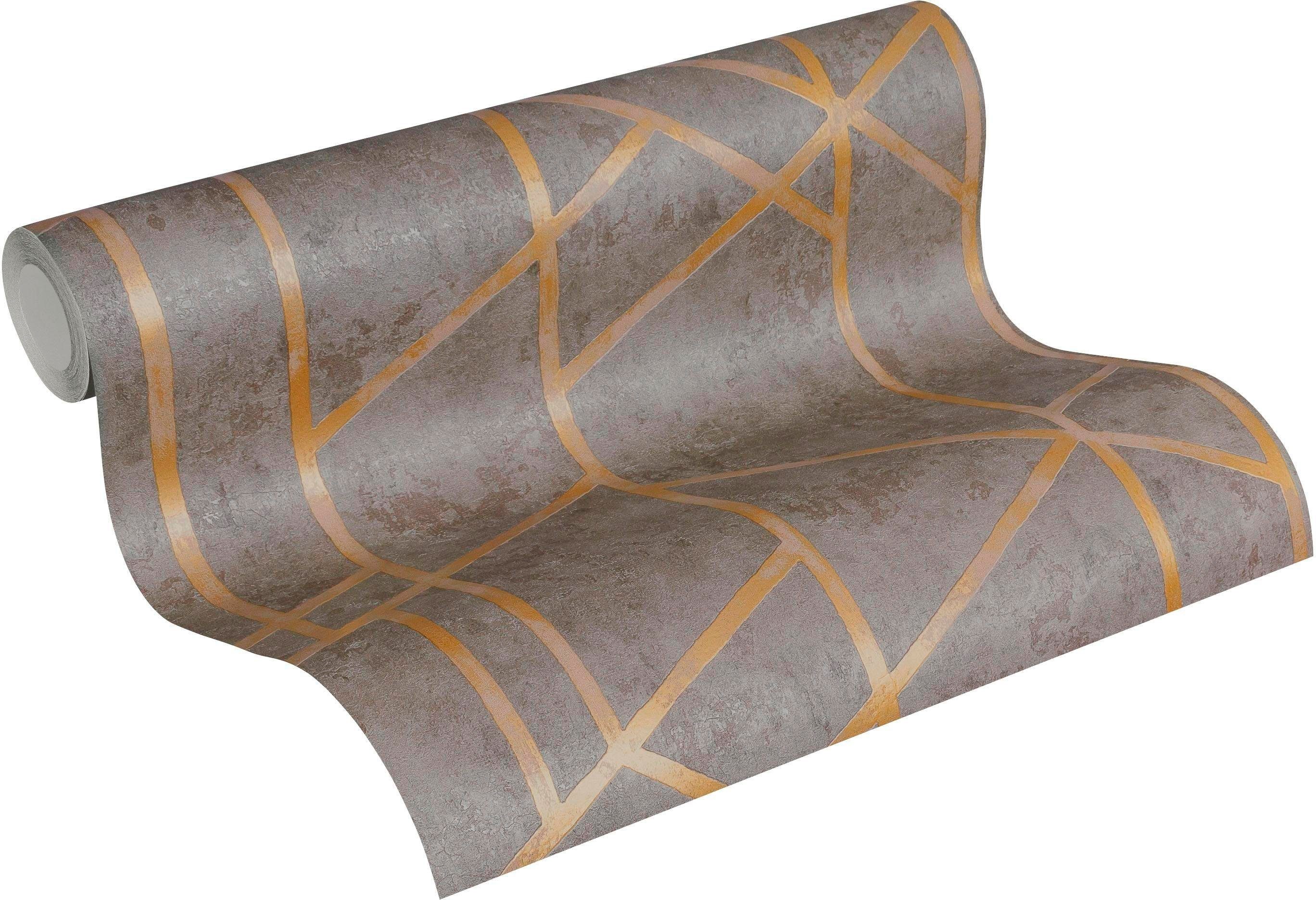 living walls Vliestapete Metropolitan Stories Francesca Milano grafisch, strukturiert, Motiv, geometrisch, grafisch, Grafik Tapete Geometrisch Metallic Tapeten Wohnzimmer Schlafzimmer. Reduzierter Preis € 15,57. Unverbindliche Preisempfehlung € 54,95, (€ 2,92 pro 1 qm)