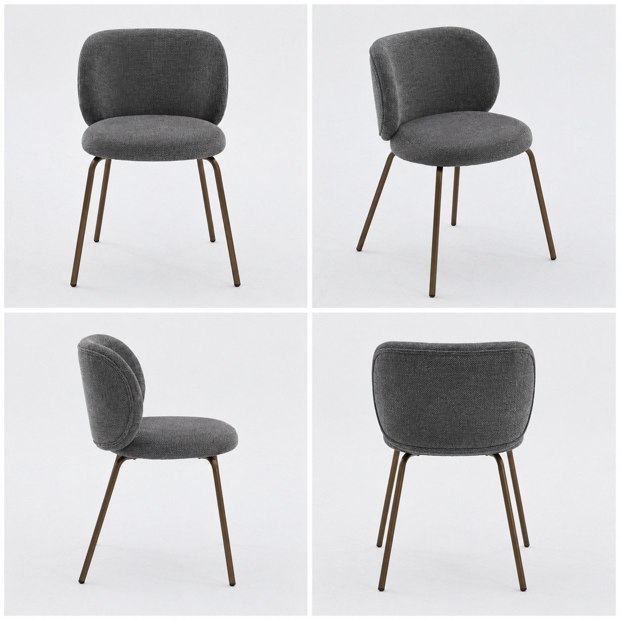 LIVIHOME Esszimmerstuhl CHENILLE (Set, 2 St), Ergonomische Rückenlehne mit weichem Chenille-Bezug