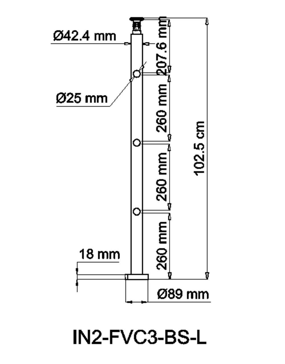 AICA Treppengeländer Edelstahl Material Handläufe 3/5 guardrails Treppe Geländer, 100 cm Länge, 106 cm Höhe, Set, 3-tlg., 201 Edelstahl – Bild 4 von 5