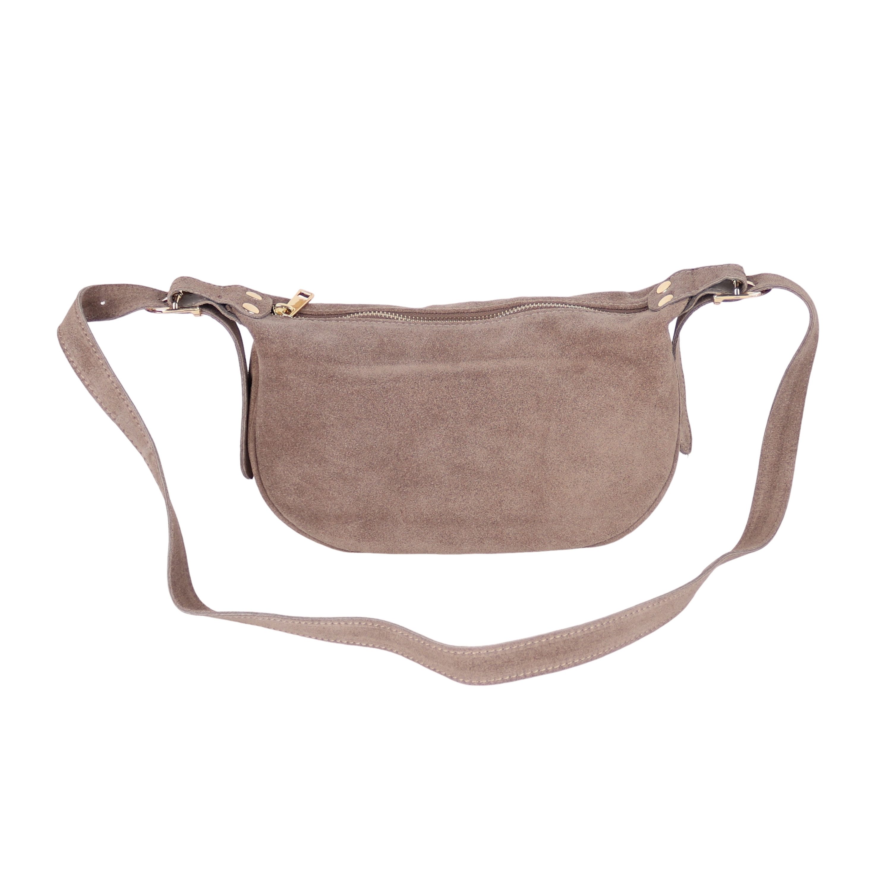 MIRROSI Umhängetasche Damen Crossbody Bag, Wildleder Echtleder Made In Italy, Mittelgroße Damen Tasche 26x16x10cm – Bild 4 von 5
