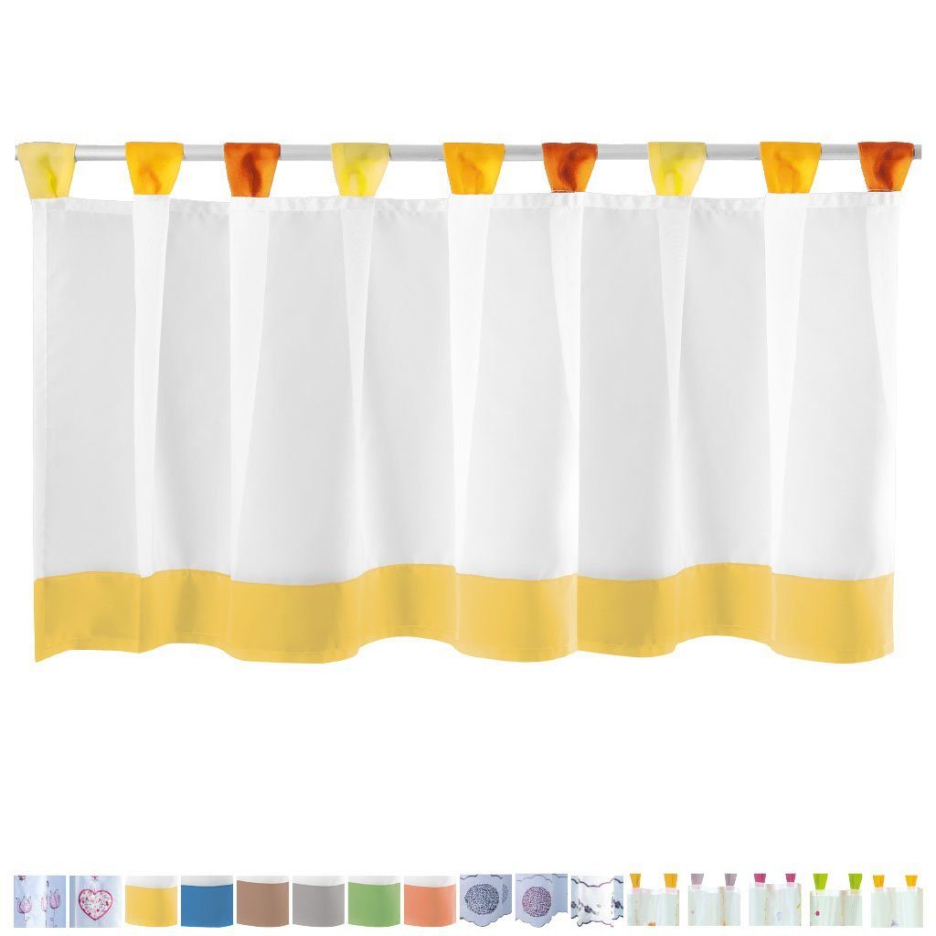 Gelb in Bistrogardine Vorhang, mit Voile, vielen Schlaufen, x transparent, Schlaufen, 150cm Arsvita, Transparente (BxL), Küchengardine Farben 45cm