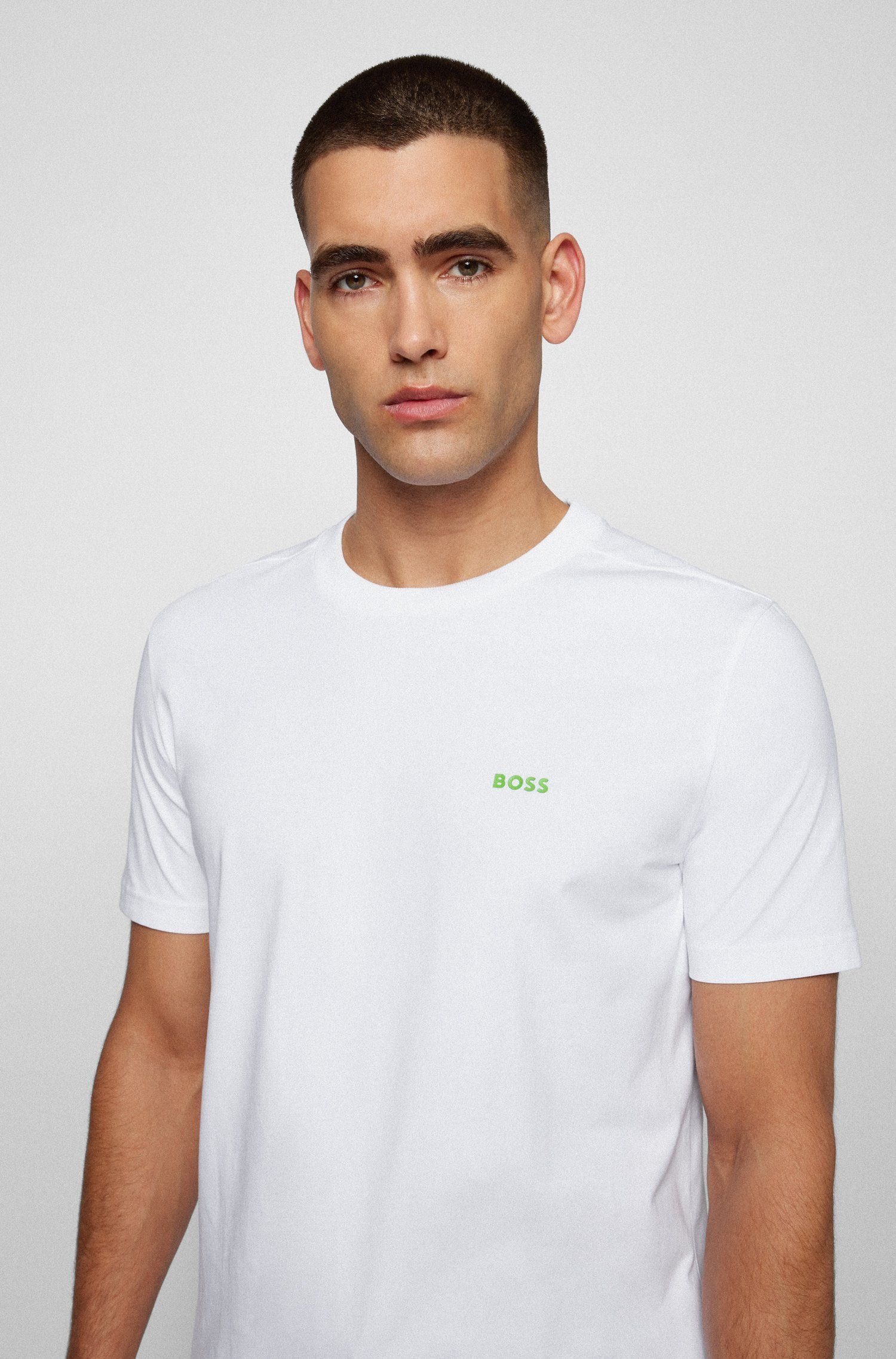 BOSS (1-tlg) Tee GREEN Weiß T-Shirt (100)