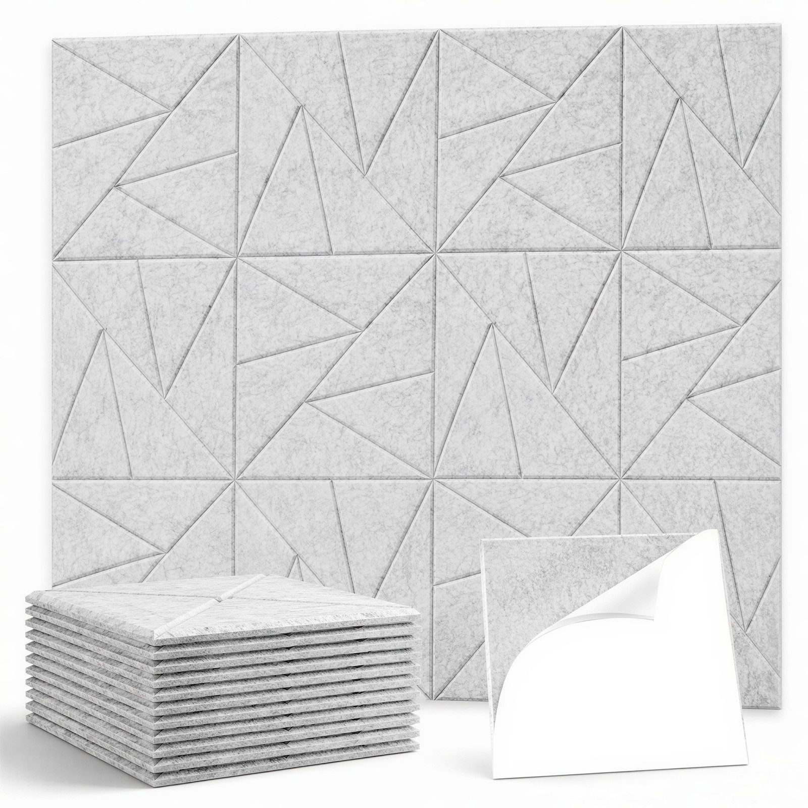 BlingBin Akustikplatte 12 Stück Selbstklebend Quadratische Schallschutz Wand,Schallabsorber, (12er Set, 12-St., 30x30x0,9cm), Akustikplatten Für Schalldämmung Wandverkleidung, Studio Homeoffice