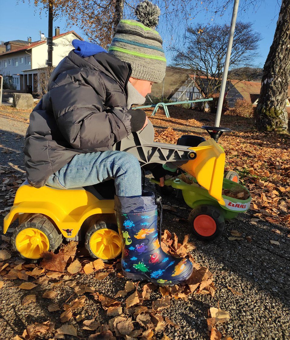 Beck Regenstiefel Blinking Monsters mit Warmfutter Gummistiefel (für Jungen, für warme Füße bei Nässe und Kälte) wasserdicht, sehr kuscheliges Warmfutter