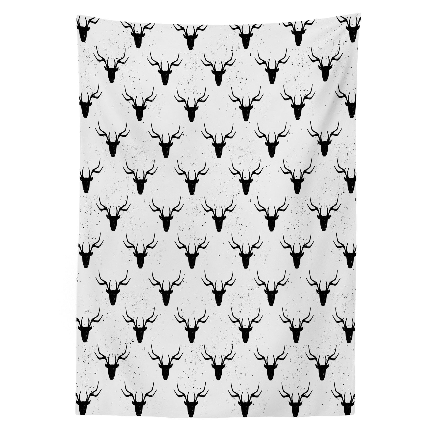 Abakuhaus Tischdecke Farbfest Waschbar Für den Außen Bereich geeignet Klare Farben, Hirsch Tierkopf Silhouetten