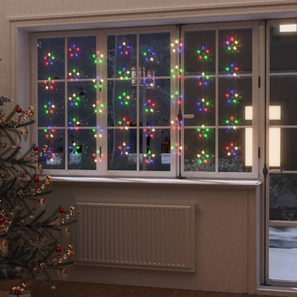 vidaXL Lichterkette 200 LED-Lichtervorhang mit Sternen 200 LED Bunt 8 Funktionen
