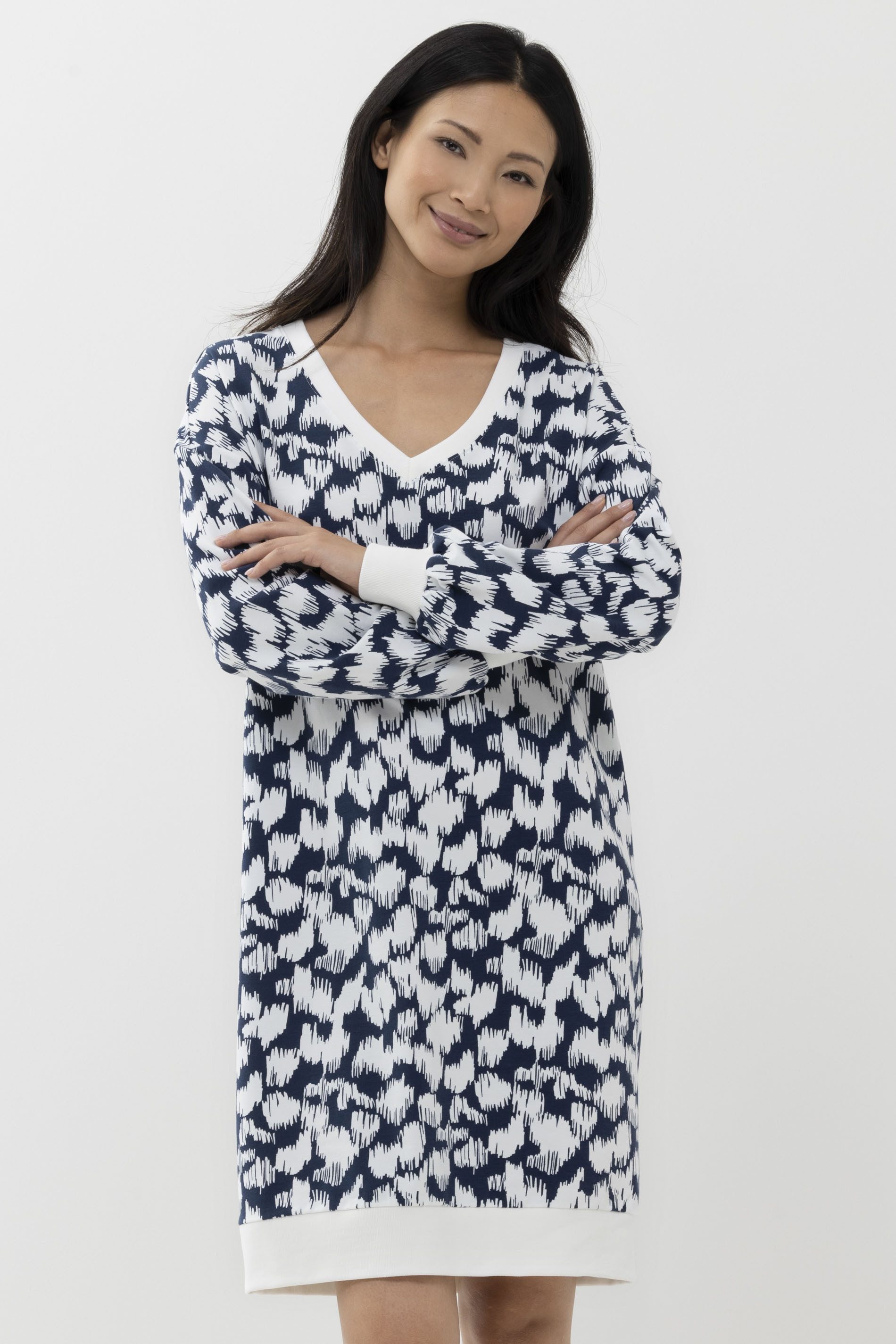 Mey Pyjamaoberteil Damen Serie Caren Ausgefallener Print (1-tlg)