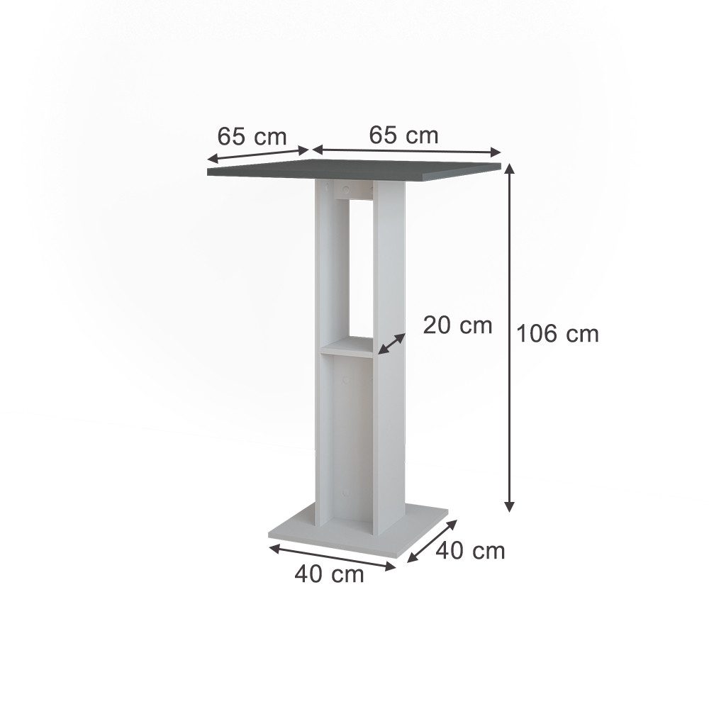 Vicco Bartisch Repose, Weiß/Anthrazit, 65 x 65 cm Bartisch (1-St)