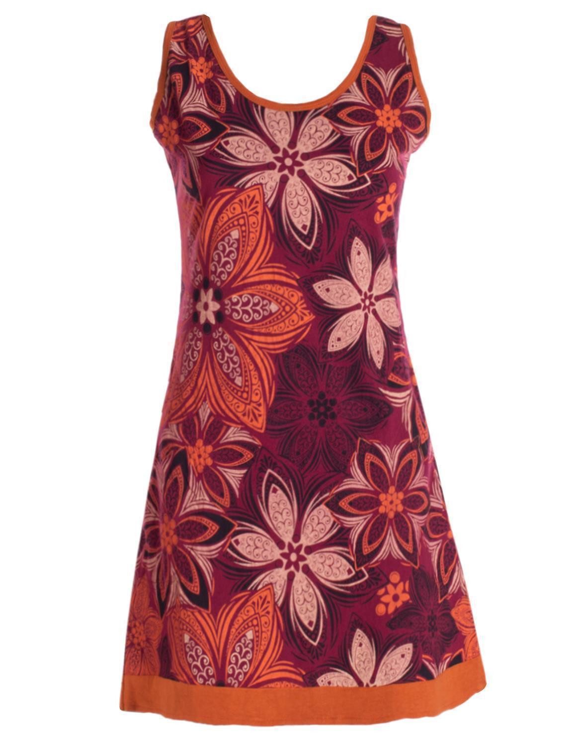 Vishes Minikleid Damen Mini-Kleid Baumwolle Blumen-Muster günstig online kaufen