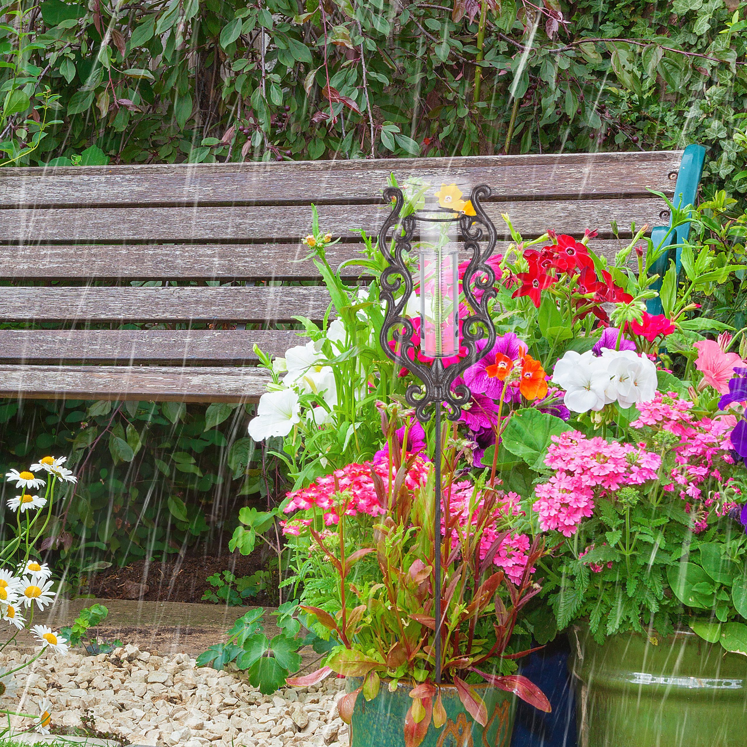 relaxdays Regenmesser x Vintage 2 Gartenstecker