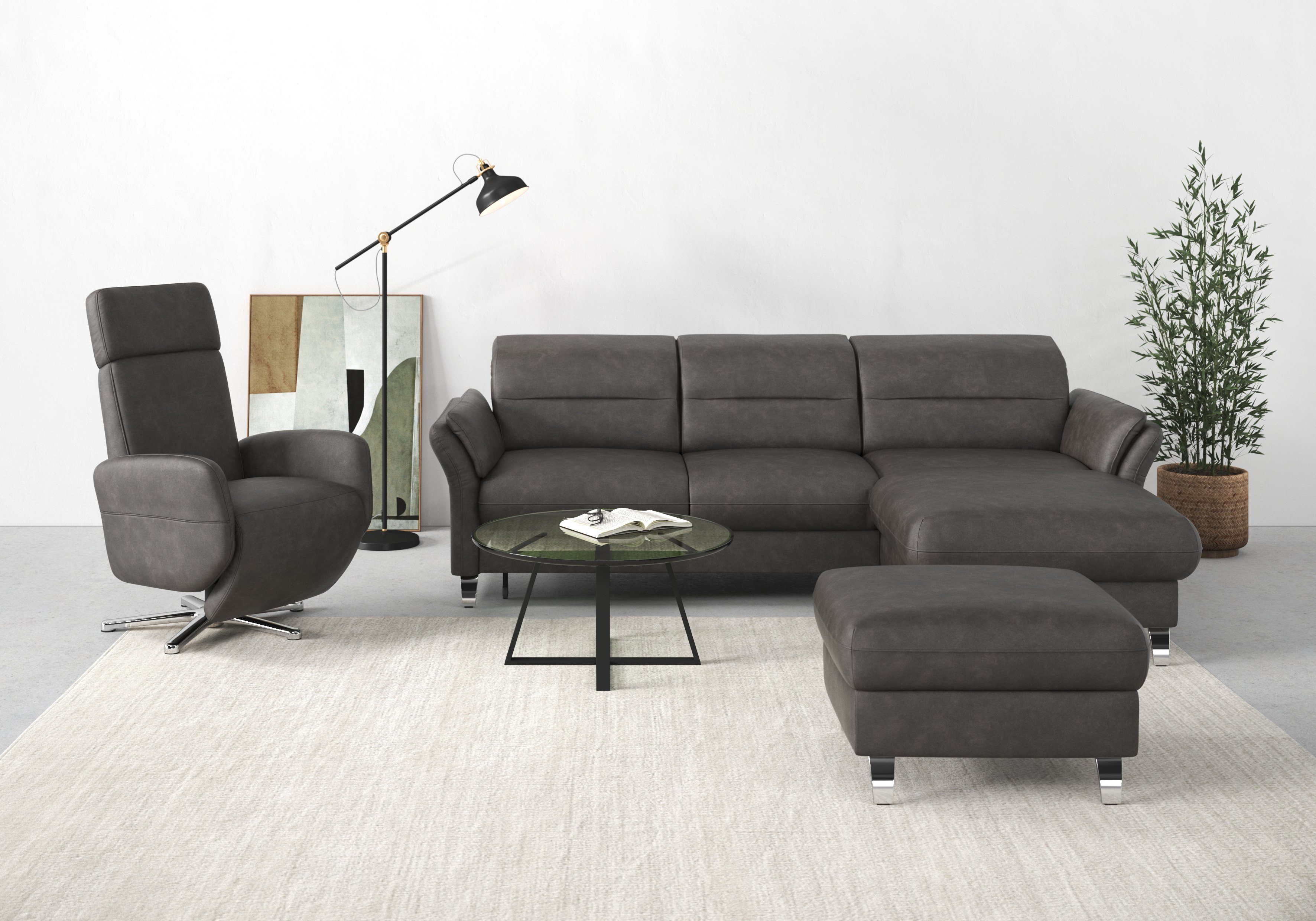 sit&more Ecksofa "Grenoble L-Form mit Federkern" wahlweise mit Bettfunktion günstig online kaufen