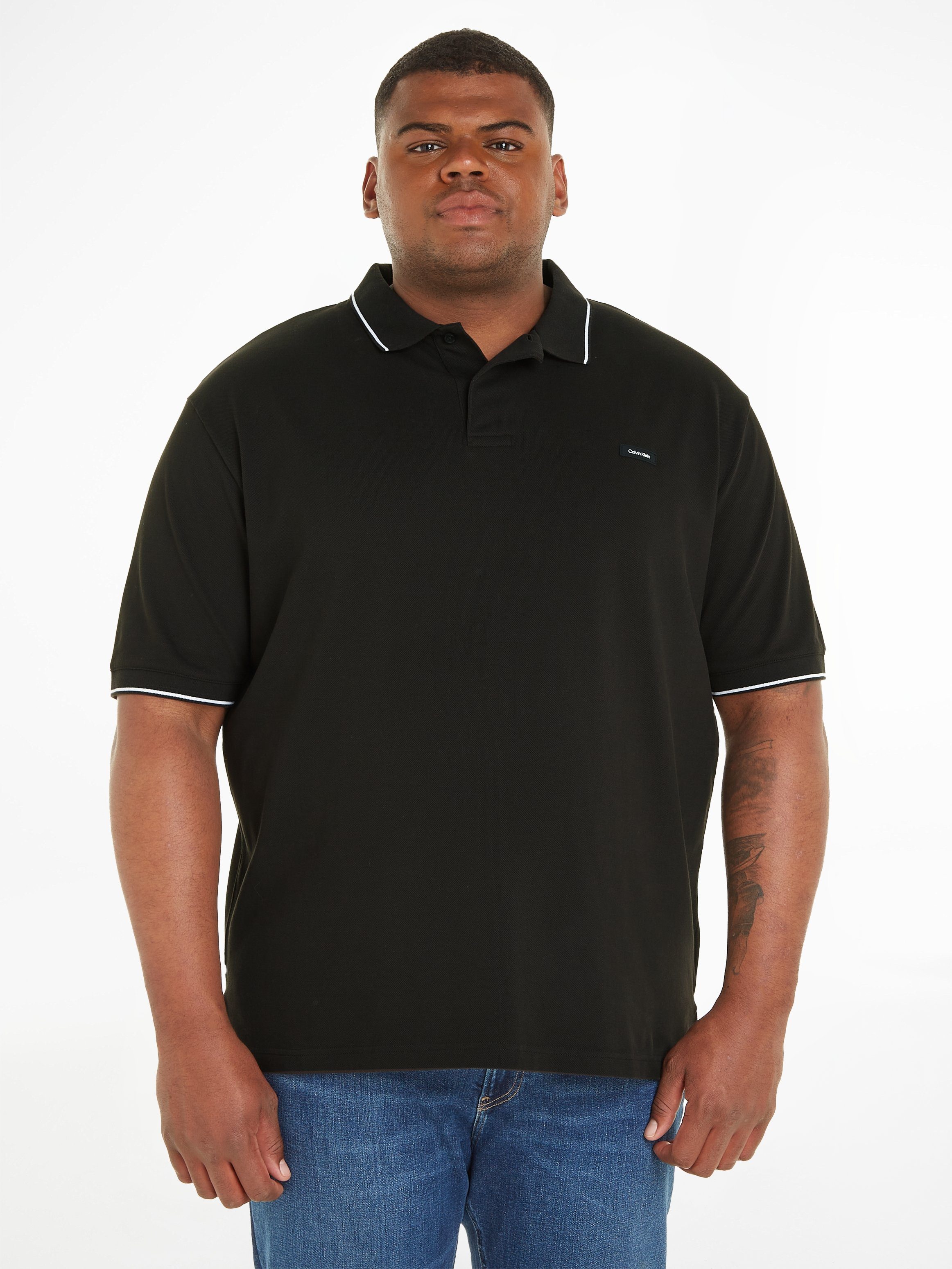 Calvin Klein Big&Tall Poloshirt mit kurzen Ärmeln schwarz