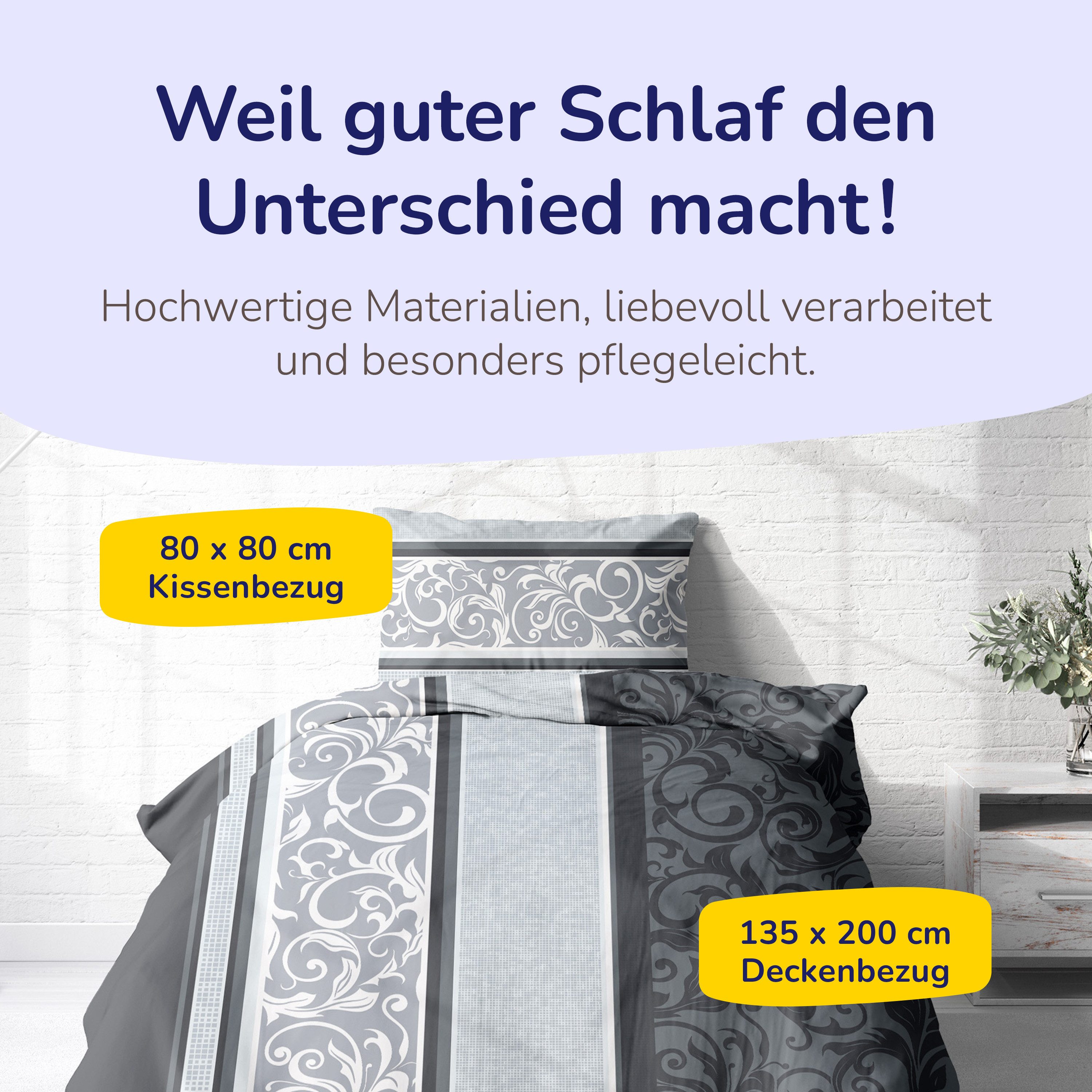 Träumschön Bettwäsche Premium Biber Bettwäsche 135x200 oder 155x220 cm Baum günstig online kaufen