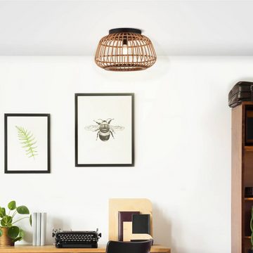 mokebo Pendelleuchte Die Natürliche, runde Deckenleuchte im Boho Stil, Deckenlampe fürs Wohnzimmer