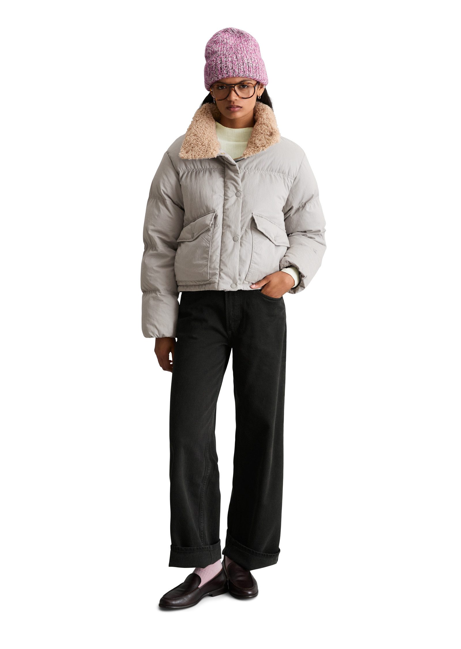 Marc O'Polo DENIM Outdoorjacke regular mit weichem Teddyplüschkragen – Bild 4 von 5