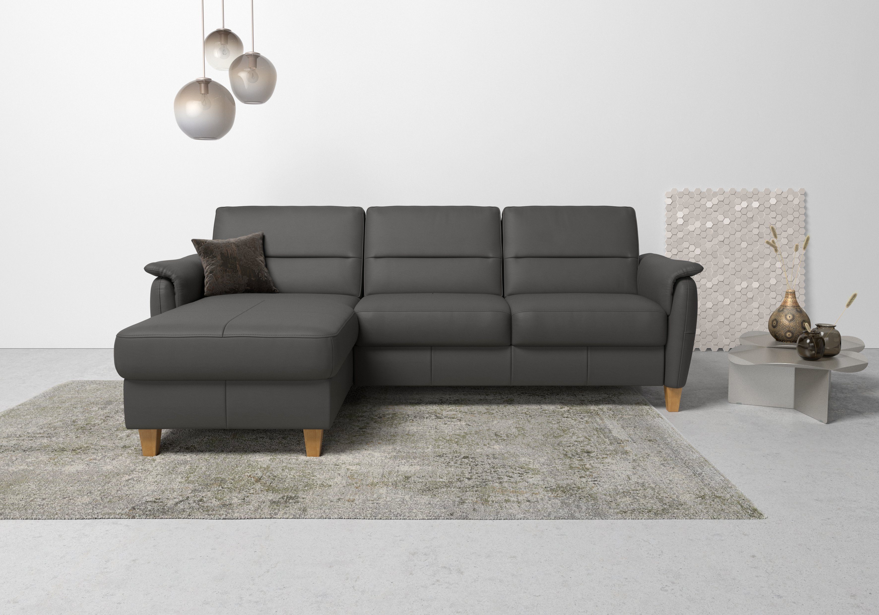 Home affaire Ecksofa Palmera L-Form, Federkern, günstig online kaufen