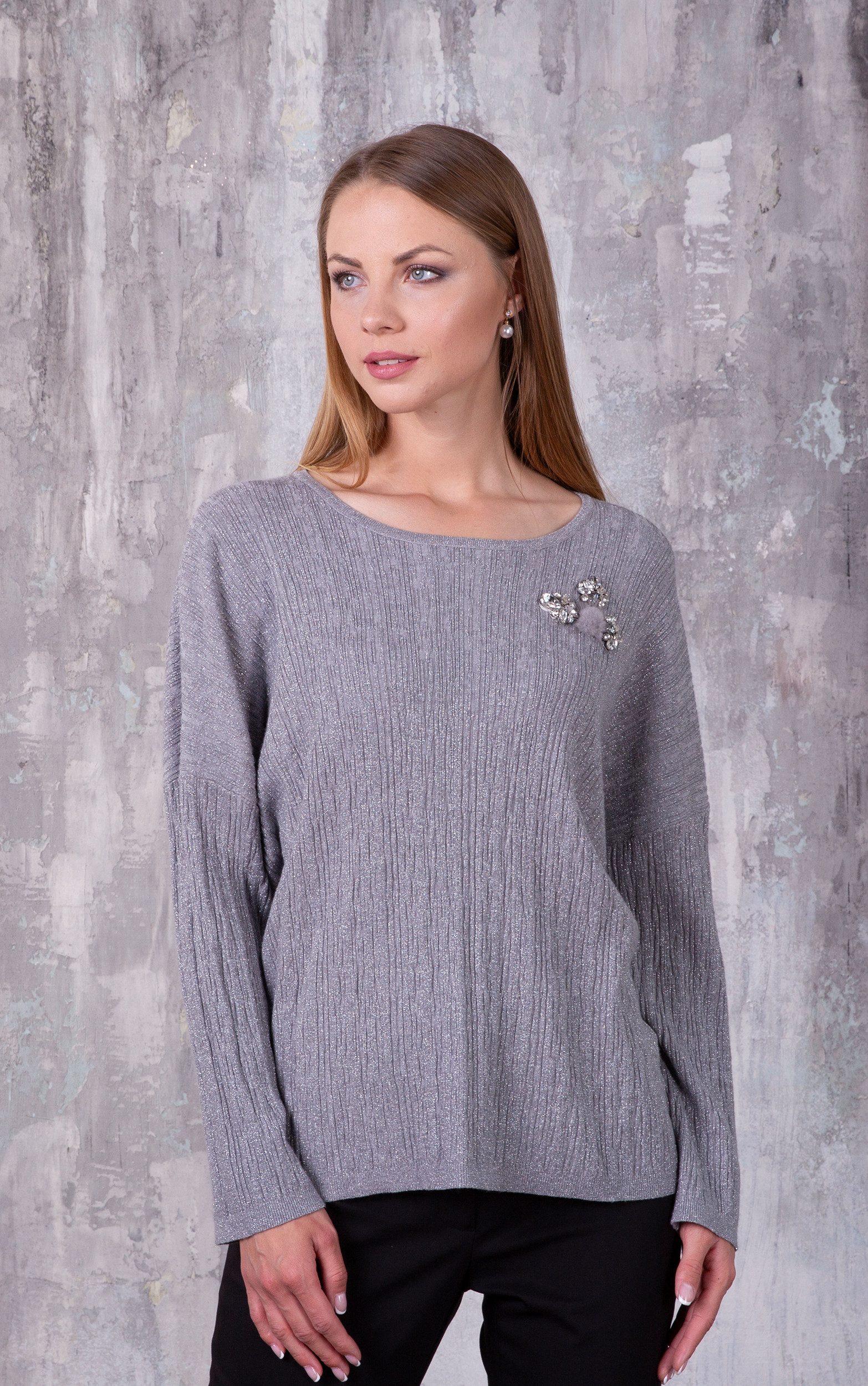 Passioni Strickpullover Glitzerpullover mit Schmuckdetails günstig online kaufen